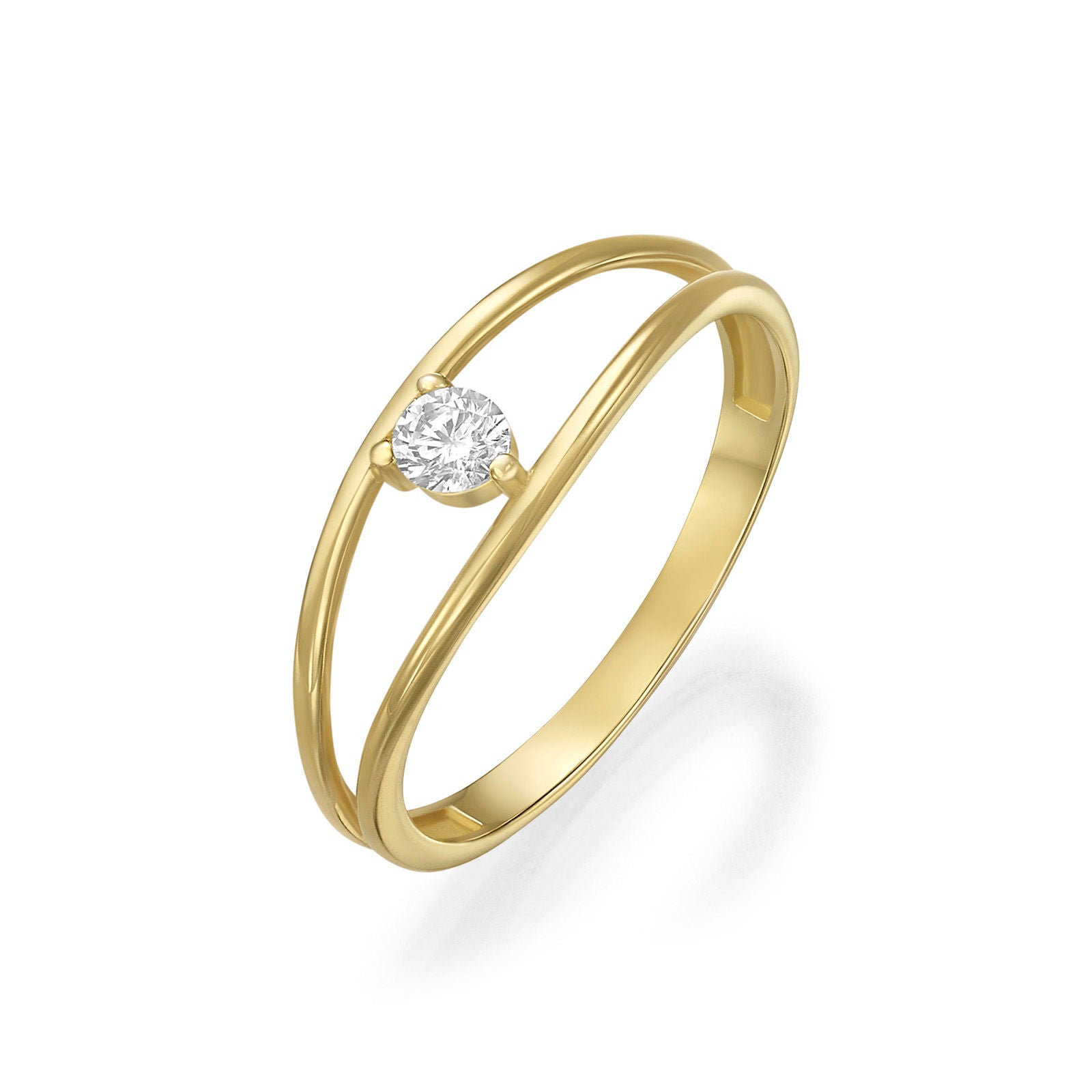 טבעת לנשים מזהב צהוב 14 קראט - ארין טבעת לנשים מזהב צהוב 14 קראט - ארין