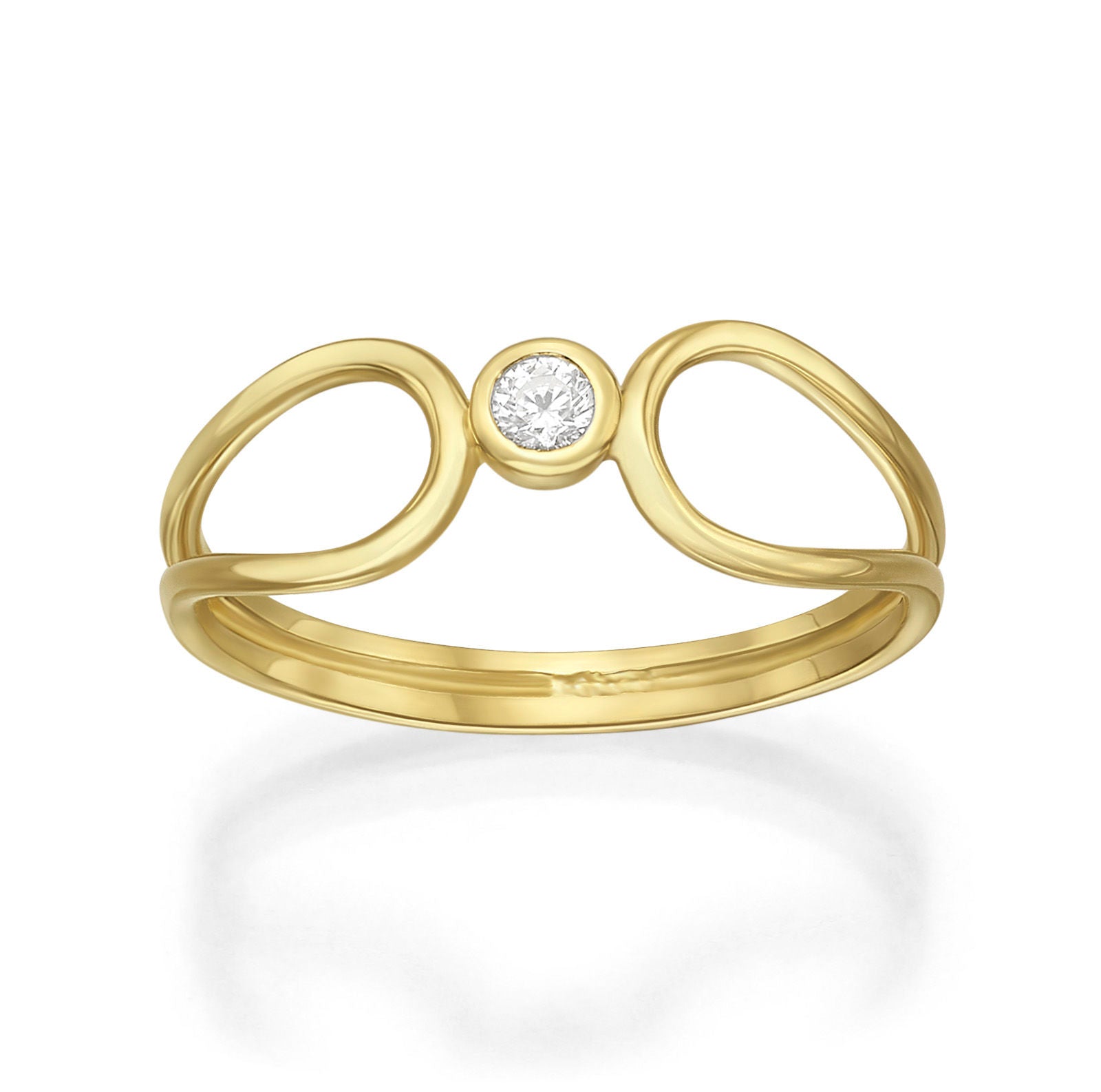 טבעת לנשים מזהב צהוב 14 קראט - אריאל טבעת לנשים מזהב צהוב 14 קראט - אריאל