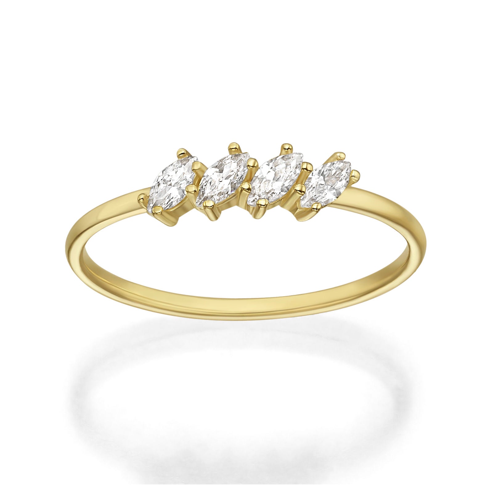 טבעת לנשים מזהב צהוב 14 קראט - מורגן טבעת לנשים מזהב צהוב 14 קראט - מורגן