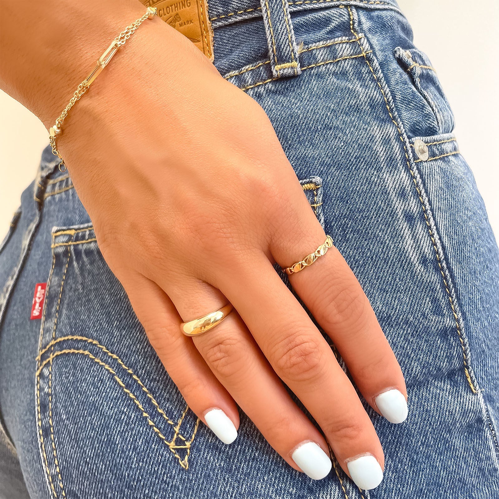 טבעת לנשים מזהב צהוב 14 קראט - באלי טבעת לנשים מזהב צהוב 14 קראט - באלי