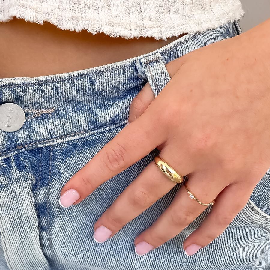 טבעת לנשים מזהב צהוב 14 קראט - באלי טבעת לנשים מזהב צהוב 14 קראט - באלי