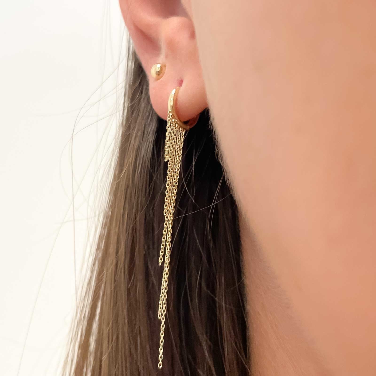 עגילי חישוק מזהב צהוב 14 קראט - ביילי עגילי חישוק מזהב צהוב 14 קראט - ביילי