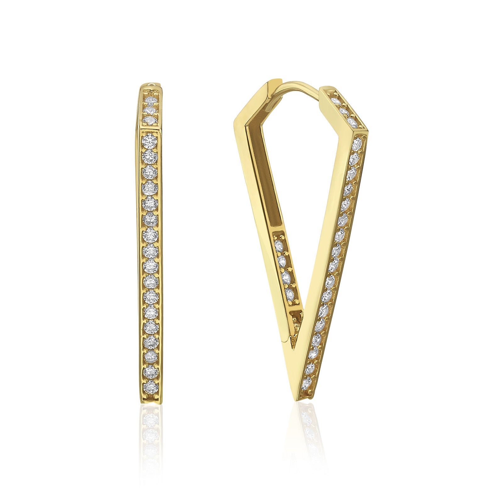 עגילים לאשה מזהב צהוב 14 קראט - וניס עגילים לאשה מזהב צהוב 14 קראט - וניס