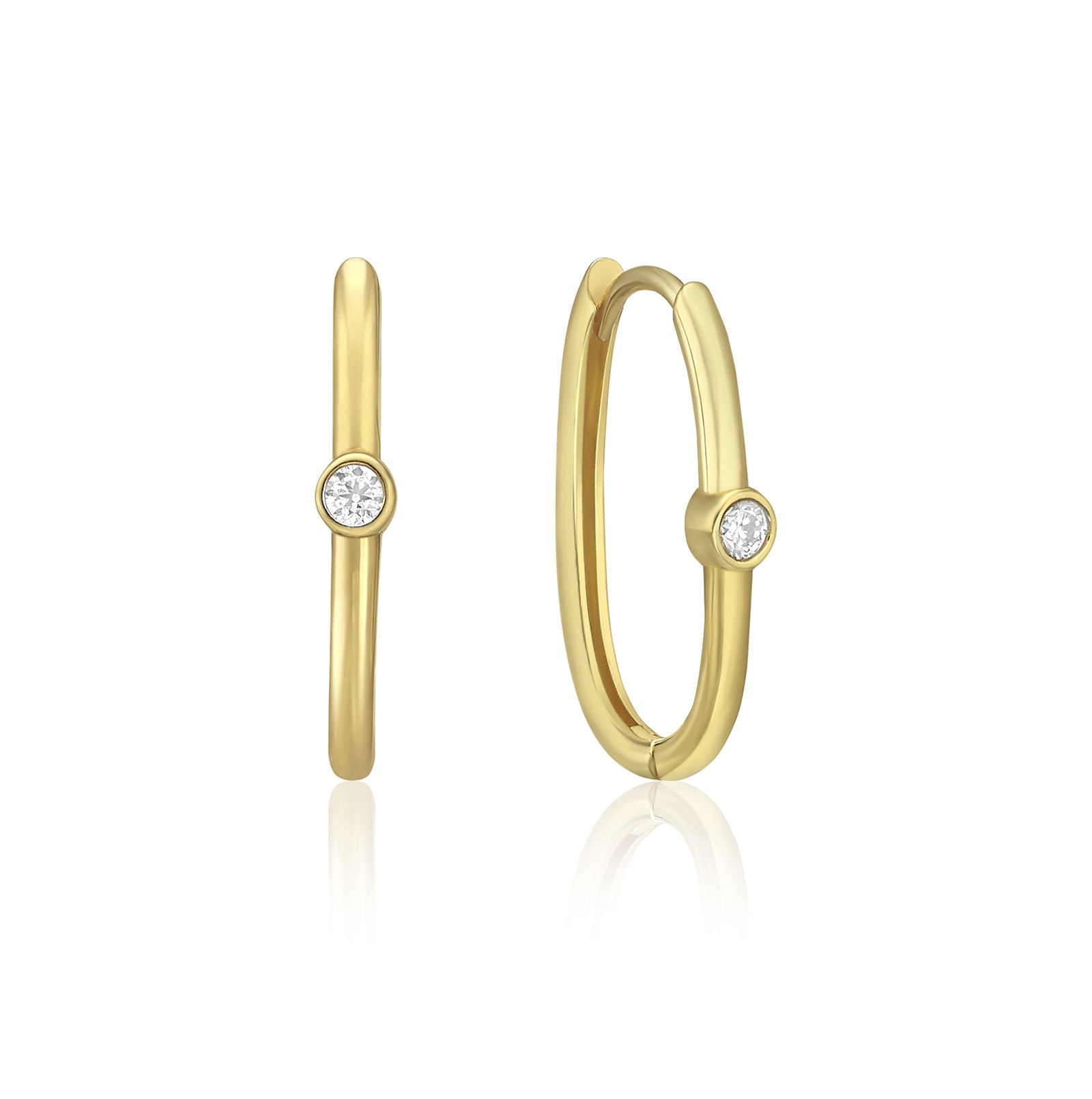 עגילים לאשה מזהב צהוב 14 קראט - לוגאנו עגילים לאשה מזהב צהוב 14 קראט - לוגאנו