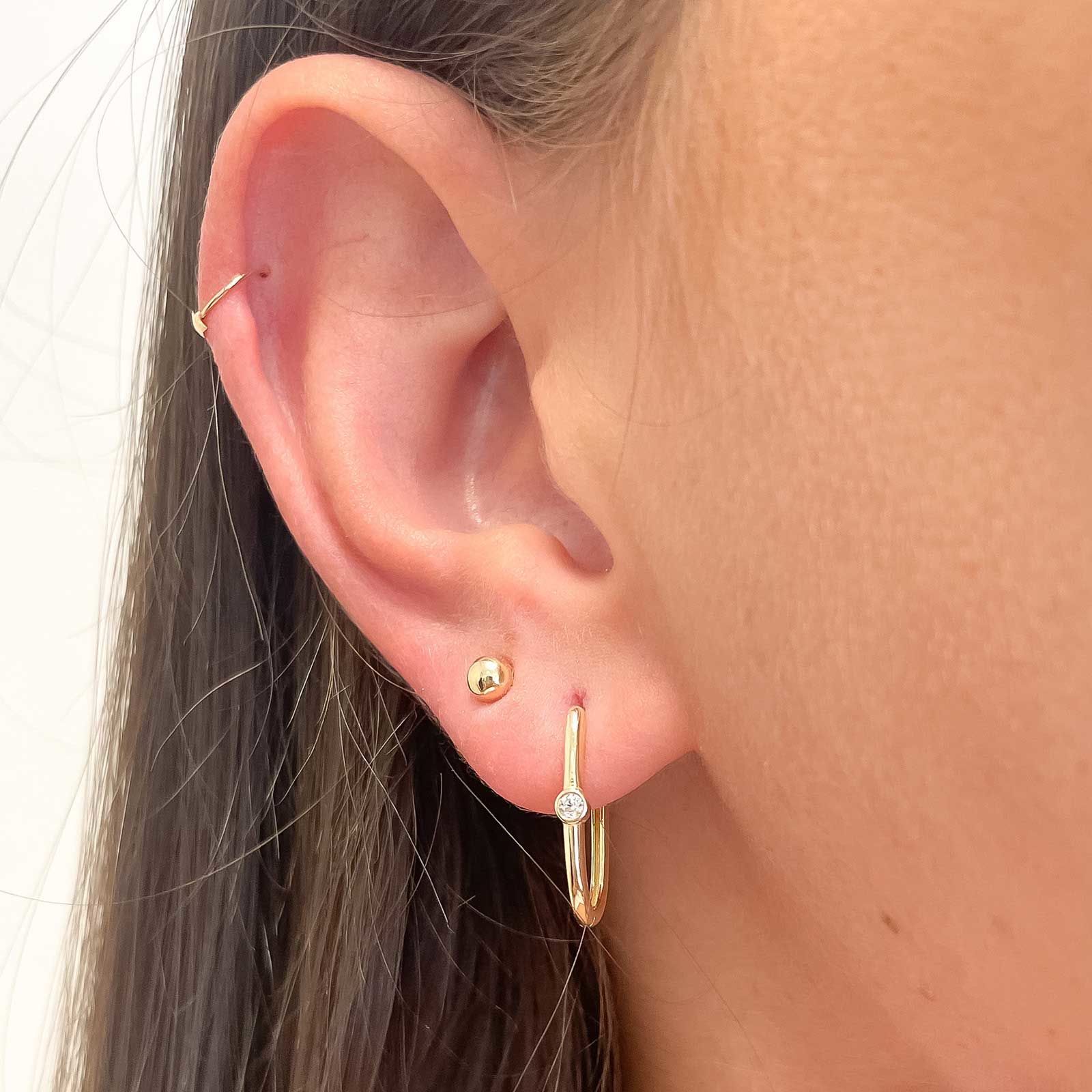 עגילים לאשה מזהב צהוב 14 קראט - לוגאנו עגילים לאשה מזהב צהוב 14 קראט - לוגאנו