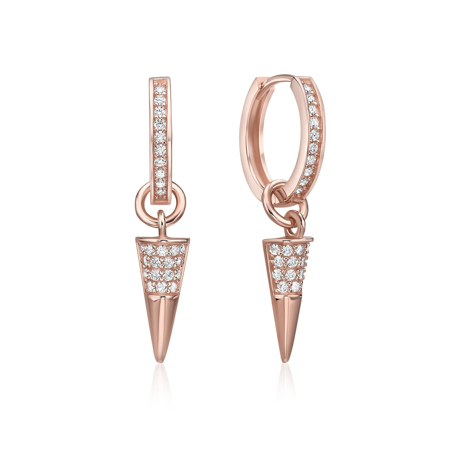 עגילי צ'ארם לאישה מזהב אדום 14 קראט - צ'ארם ניט מנצנץ עגילי צ'ארם לאישה מזהב אדום 14 קראט - צ'ארם ניט מנצנץ