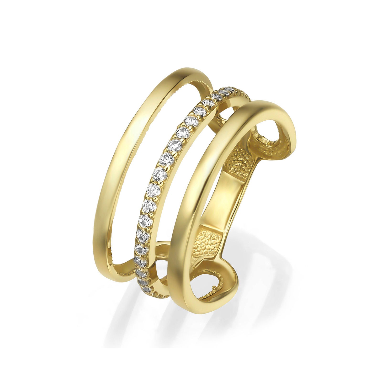 טבעת לנשים מזהב צהוב 14 קראט - בלינדה טבעת לנשים מזהב צהוב 14 קראט - בלינדה