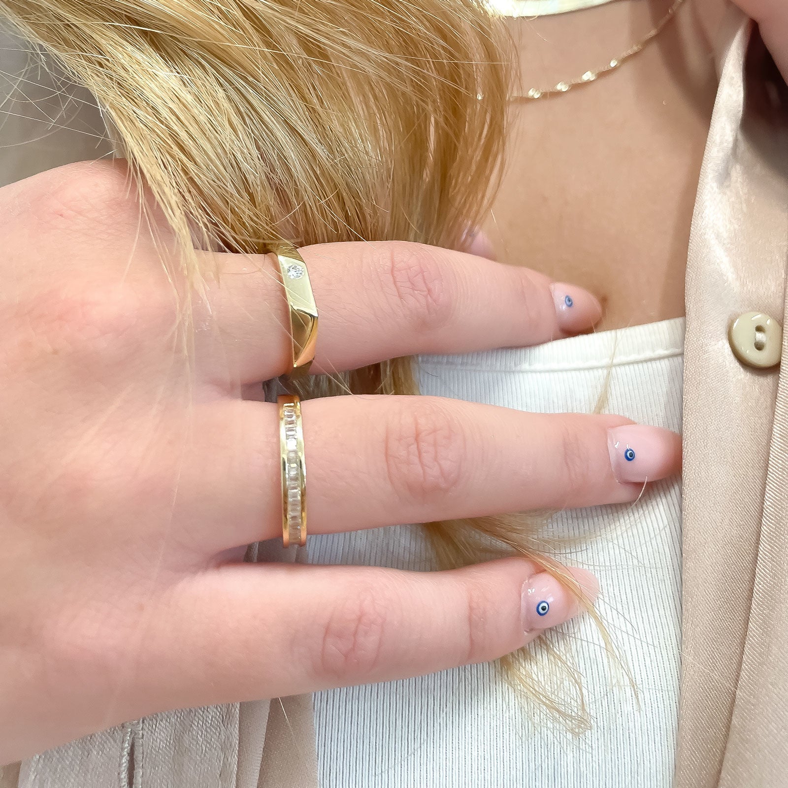 טבעת לנשים מזהב צהוב 14 קראט - לוסיה טבעת לנשים מזהב צהוב 14 קראט - לוסיה