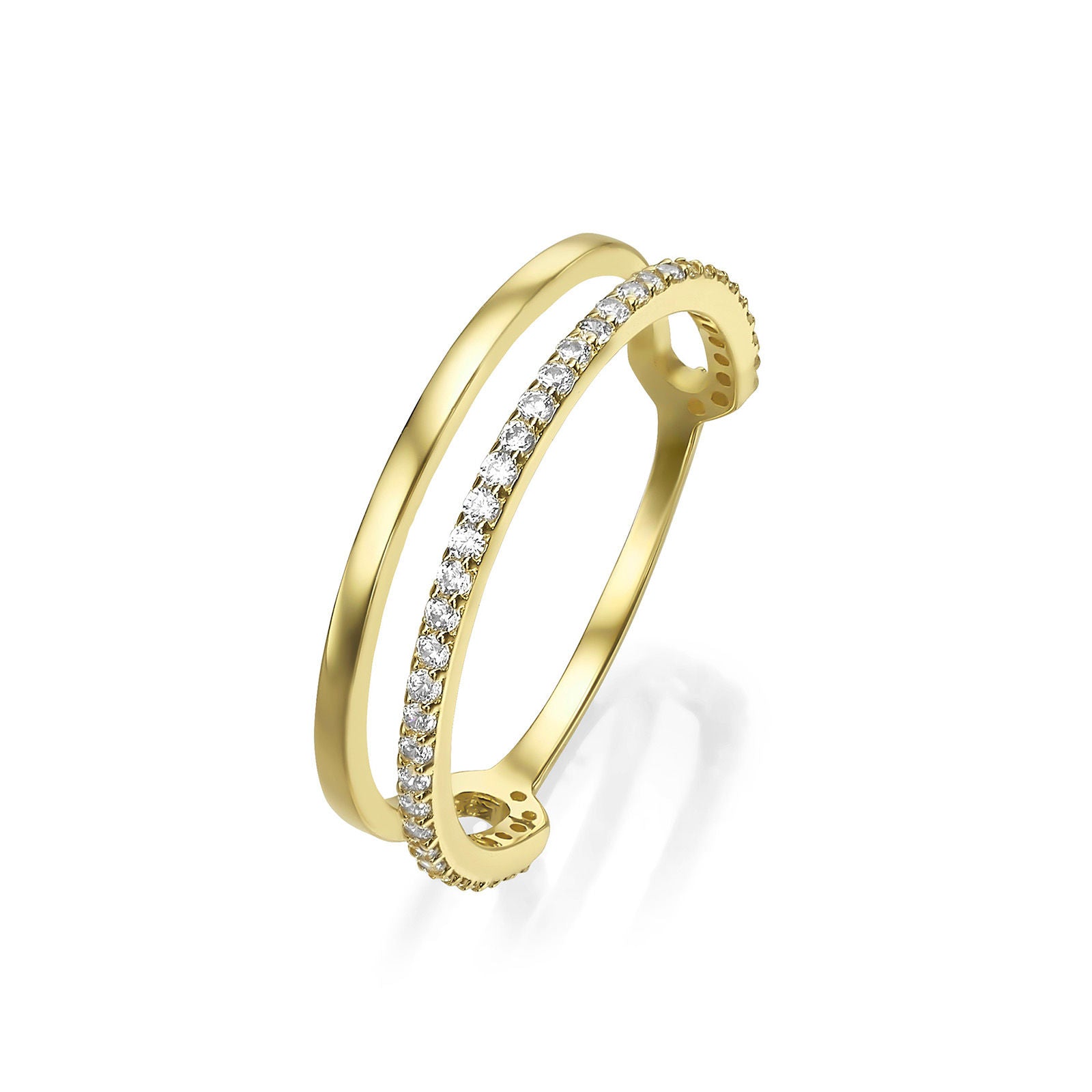 טבעת לנשים מזהב צהוב 14 קראט - קמילה טבעת לנשים מזהב צהוב 14 קראט - קמילה