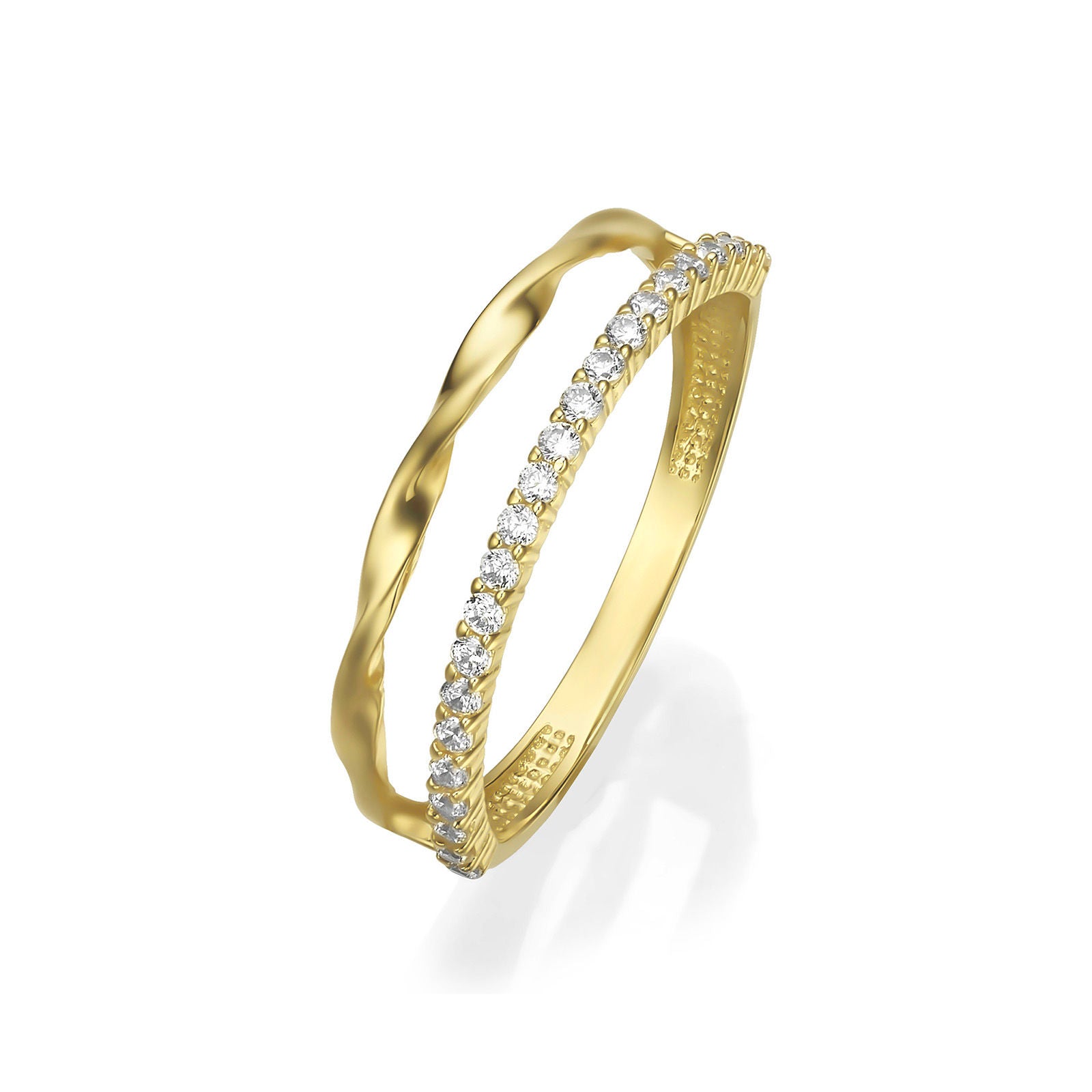 טבעת לנשים מזהב צהוב 14 קראט - מנואל טבעת לנשים מזהב צהוב 14 קראט - מנואל