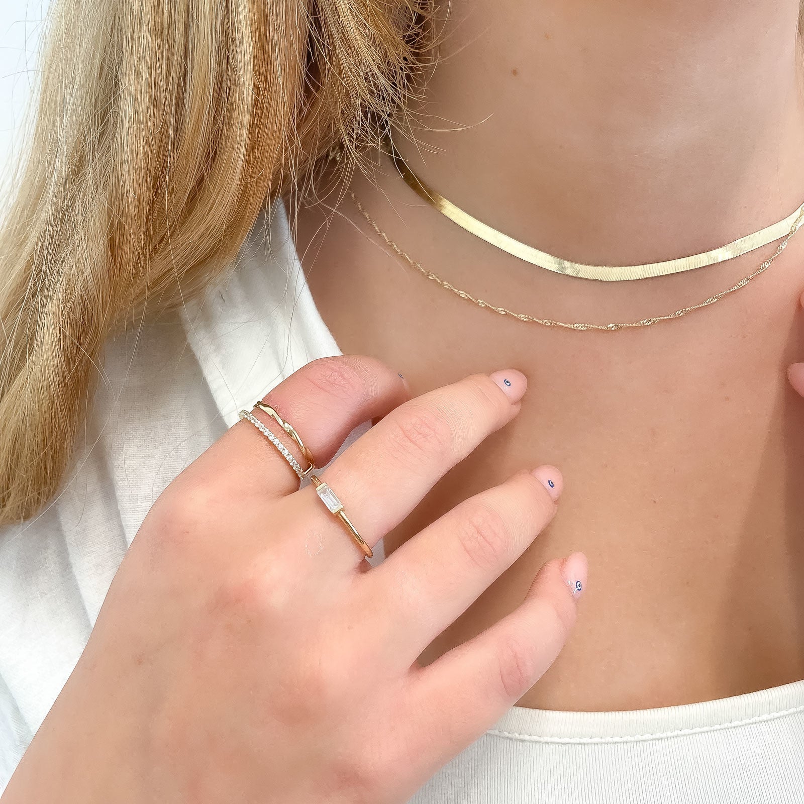 טבעת לנשים מזהב צהוב 14 קראט - מנואל טבעת לנשים מזהב צהוב 14 קראט - מנואל