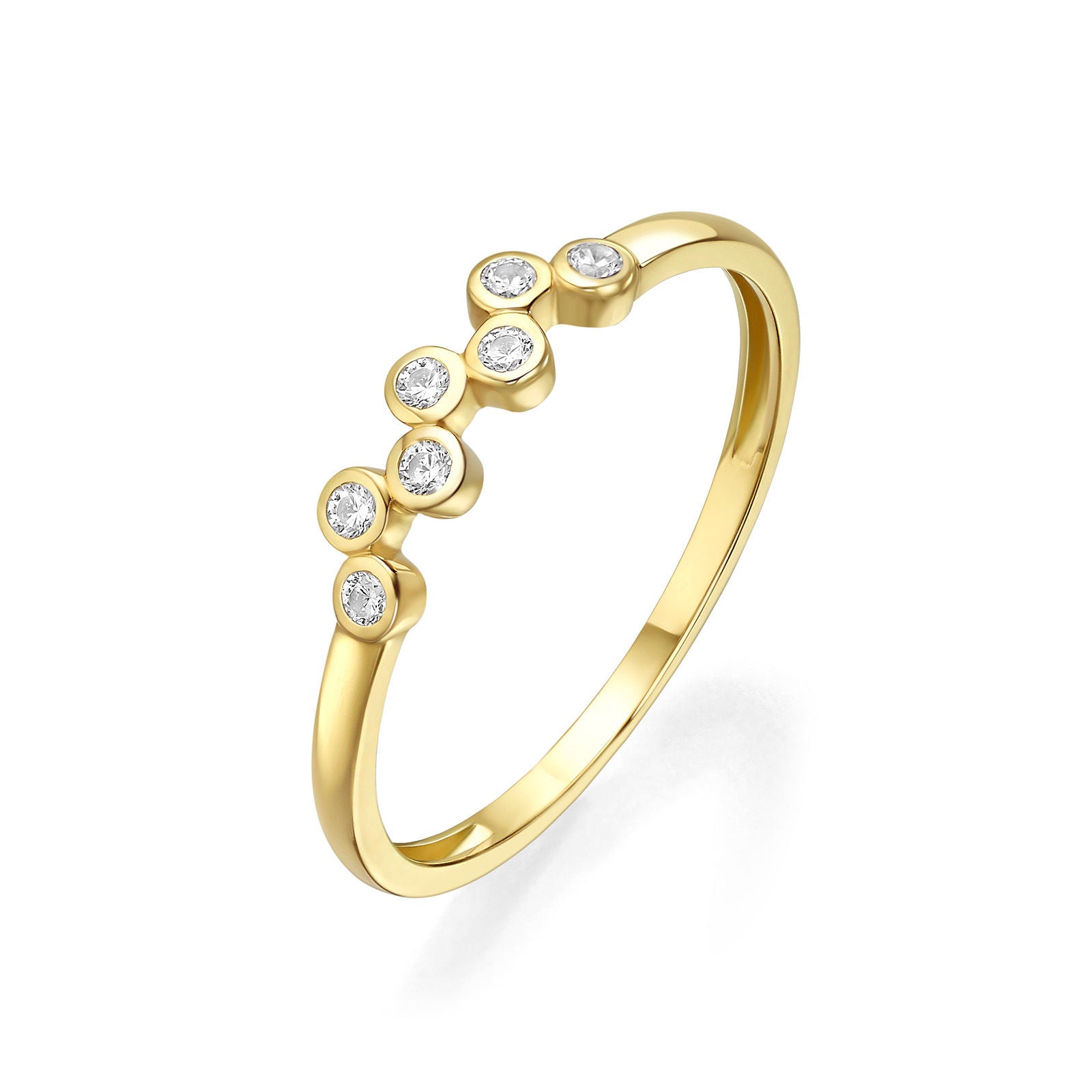 טבעת לנשים מזהב צהוב 14 קראט - נלה טבעת לנשים מזהב צהוב 14 קראט - נלה