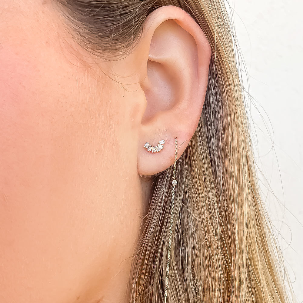 עגילים צמודים מזהב צהוב 14 קראט - היידן עגילים צמודים מזהב צהוב 14 קראט - היידן