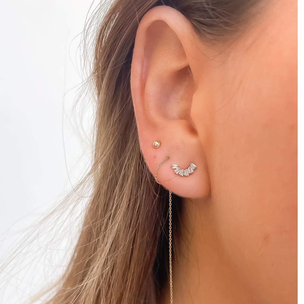 עגילים צמודים מזהב צהוב 14 קראט - היידן עגילים צמודים מזהב צהוב 14 קראט - היידן