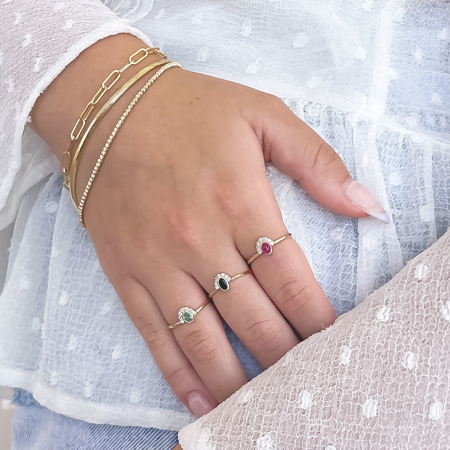 צמיד לאישה מזהב צהוב 14 קראט - אטבים דקים 19 ס"מ צמיד לאישה מזהב צהוב 14 קראט - אטבים דקים 19 ס"מ