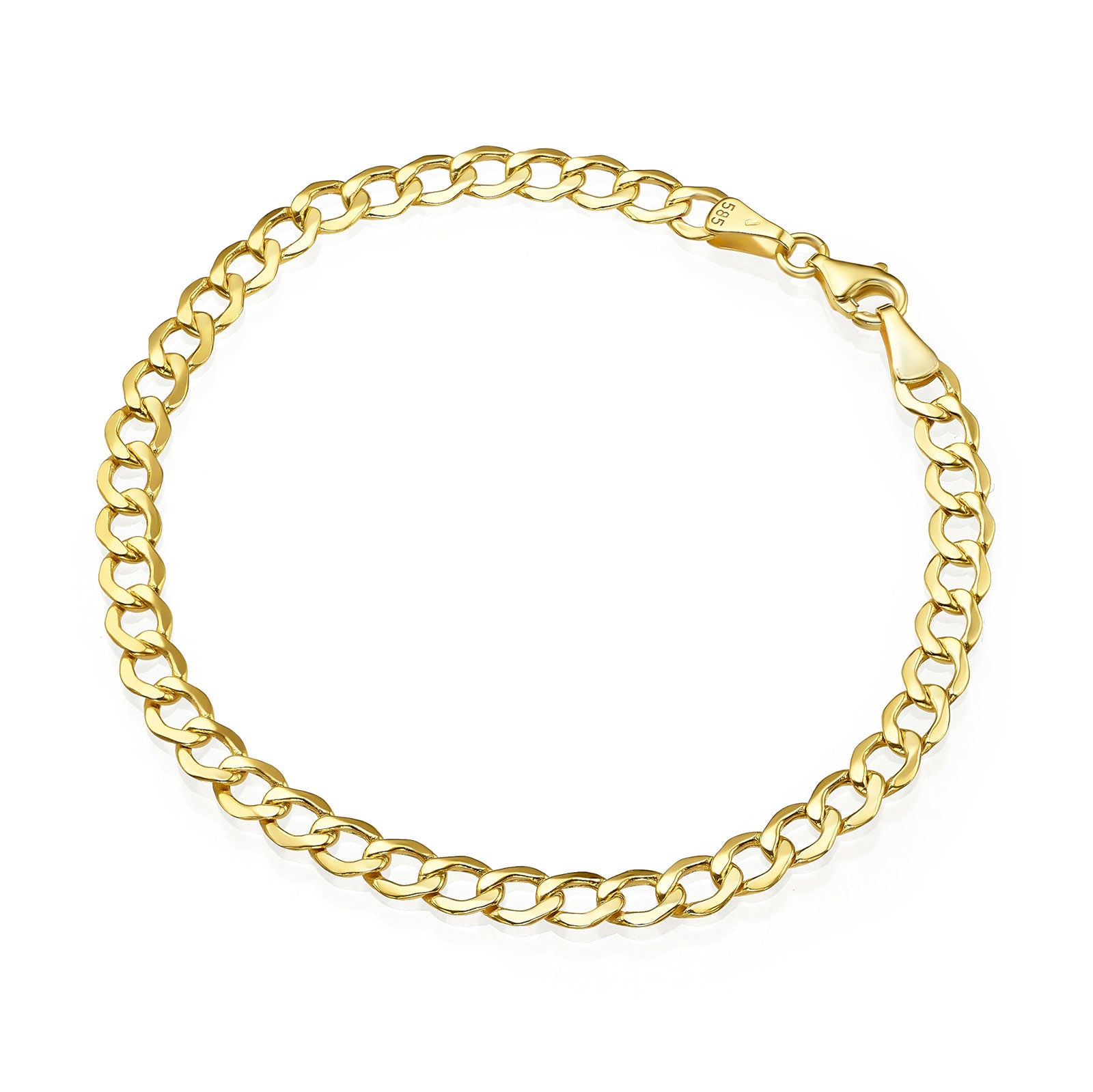 צמיד לאישה מזהב צהוב 14 קראט - חוליות דקות 18 ס"מ צמיד לאישה מזהב צהוב 14 קראט - חוליות דקות 18 ס"מ