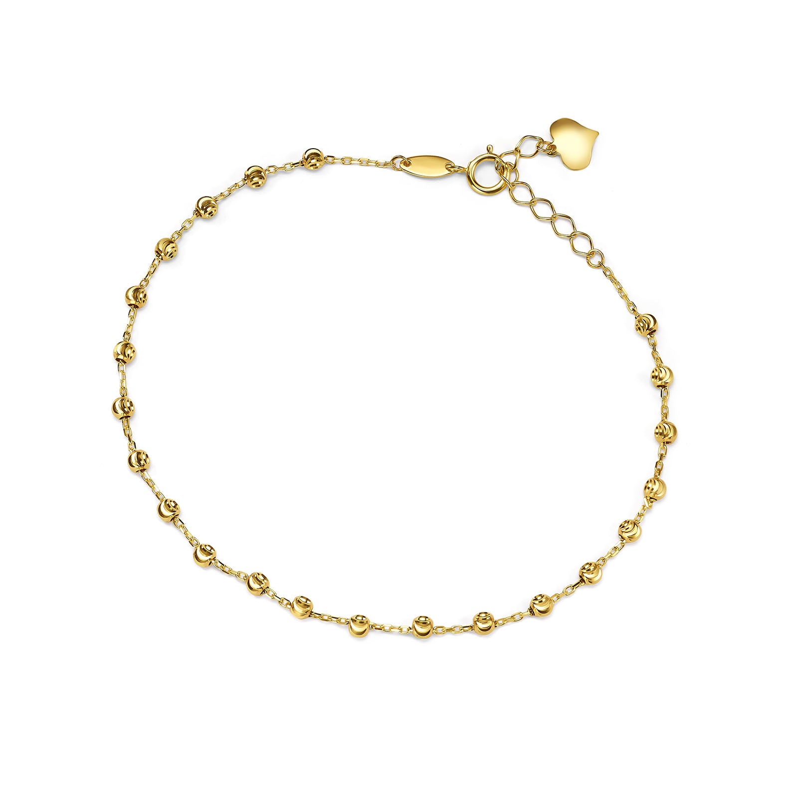 צמיד כדורים מזהב צהוב 14 קראט - לוסיל צמיד כדורים מזהב צהוב 14 קראט - לוסיל