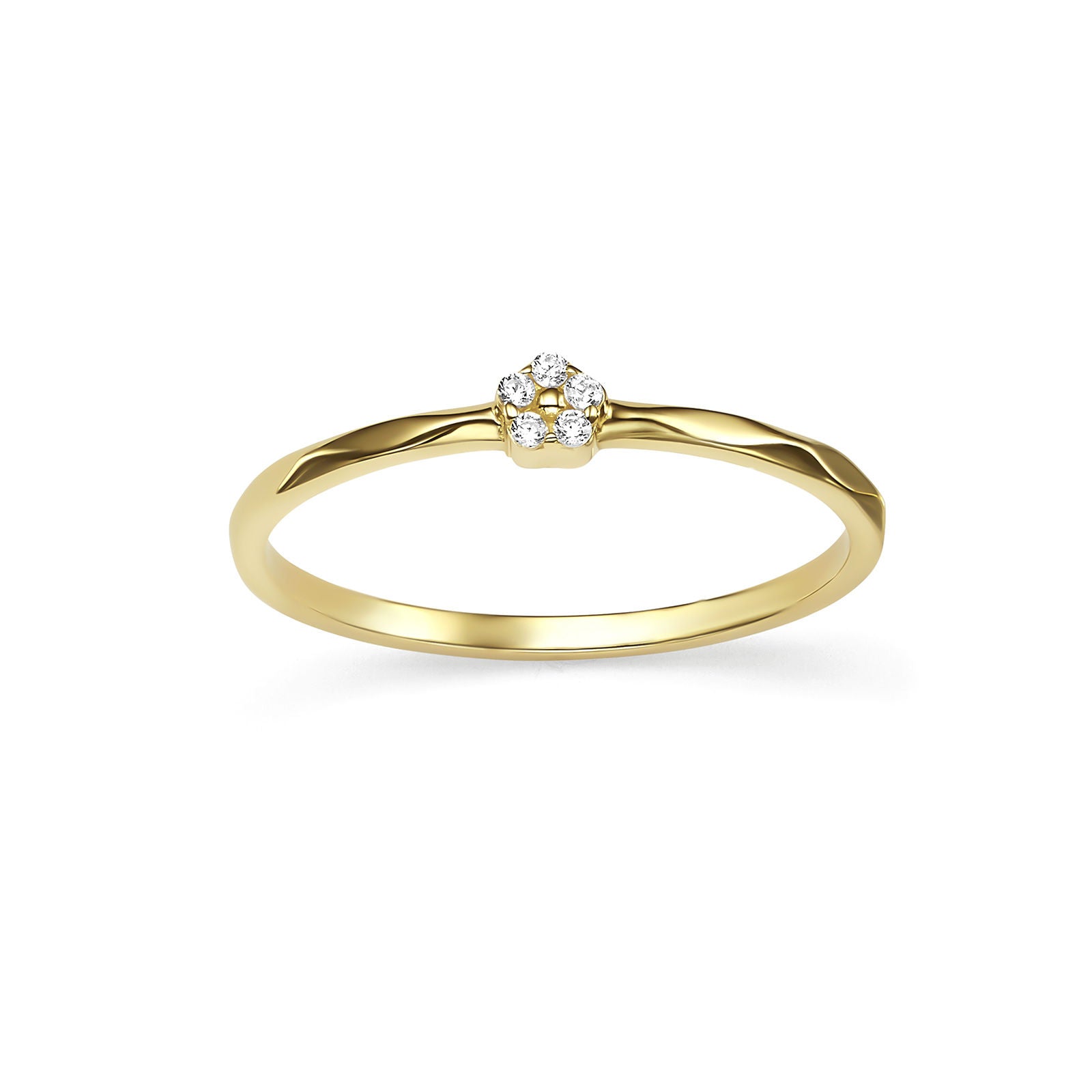 טבעת לנשים מזהב צהוב 14 קראט - פרח סיירה טבעת לנשים מזהב צהוב 14 קראט - פרח סיירה