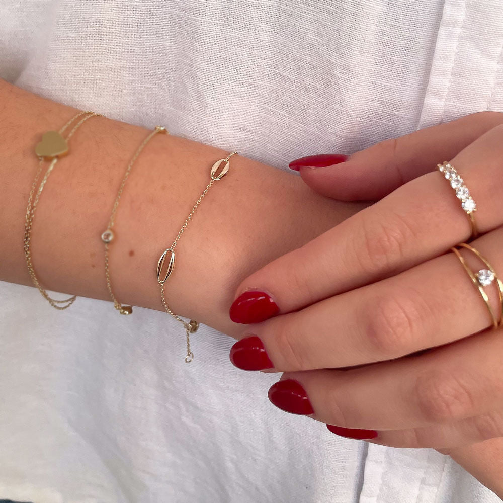 צמיד לאישה מזהב צהוב 14 קראט - מאווי צמיד לאישה מזהב צהוב 14 קראט - מאווי