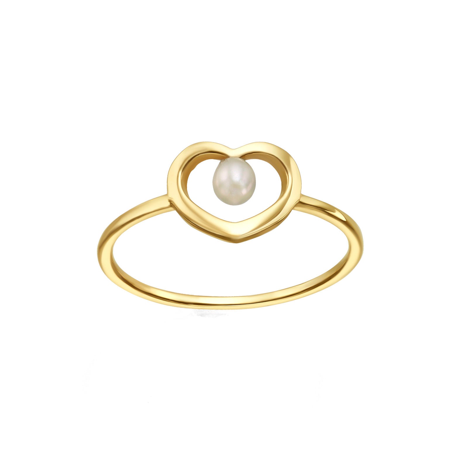 טבעת לב לאישה מזהב צהוב 14 קראט - לב נינה טבעת לב לאישה מזהב צהוב 14 קראט - לב נינה