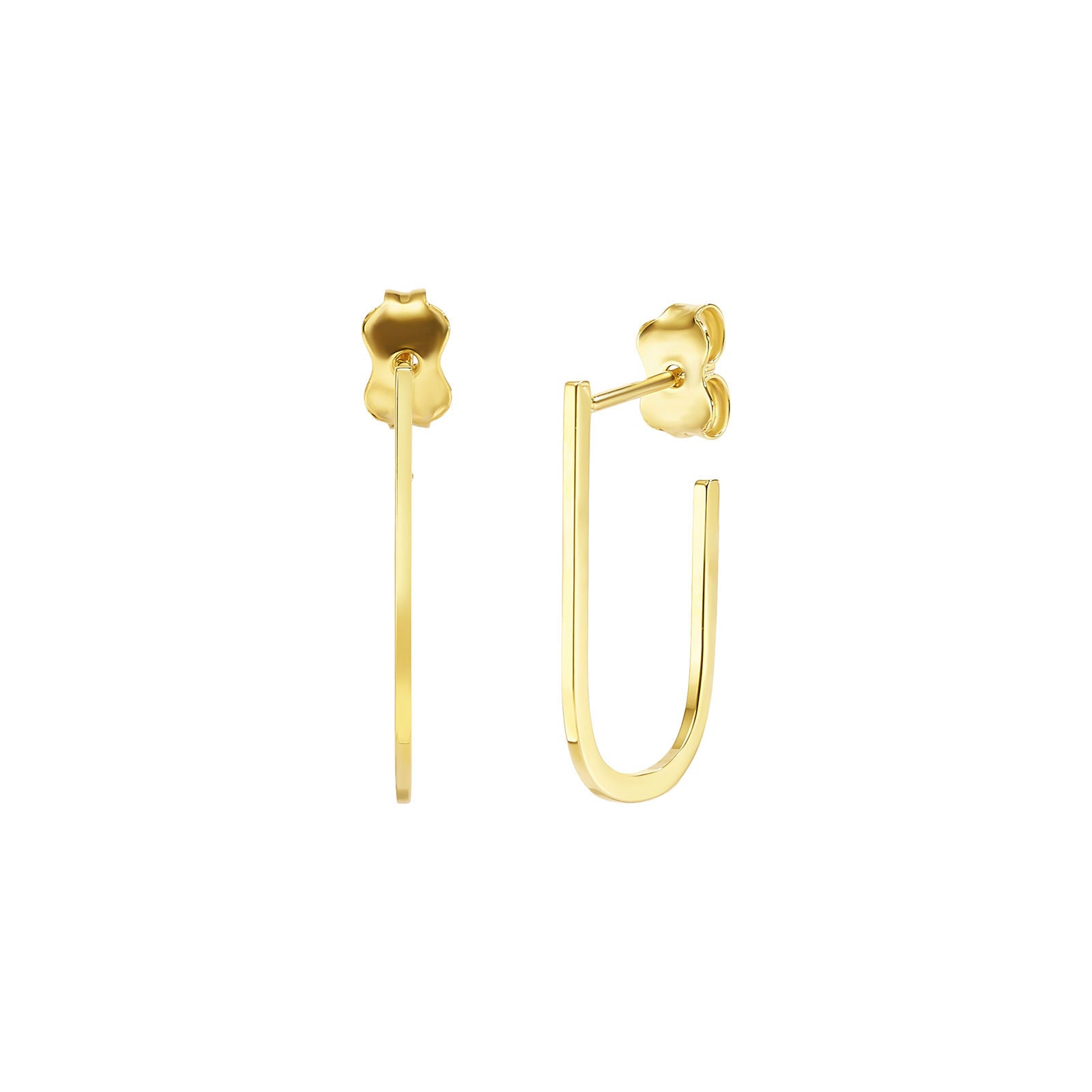 עגילים צמודים מזהב צהוב 14 קראט - מונקו עגילים צמודים מזהב צהוב 14 קראט - מונקו