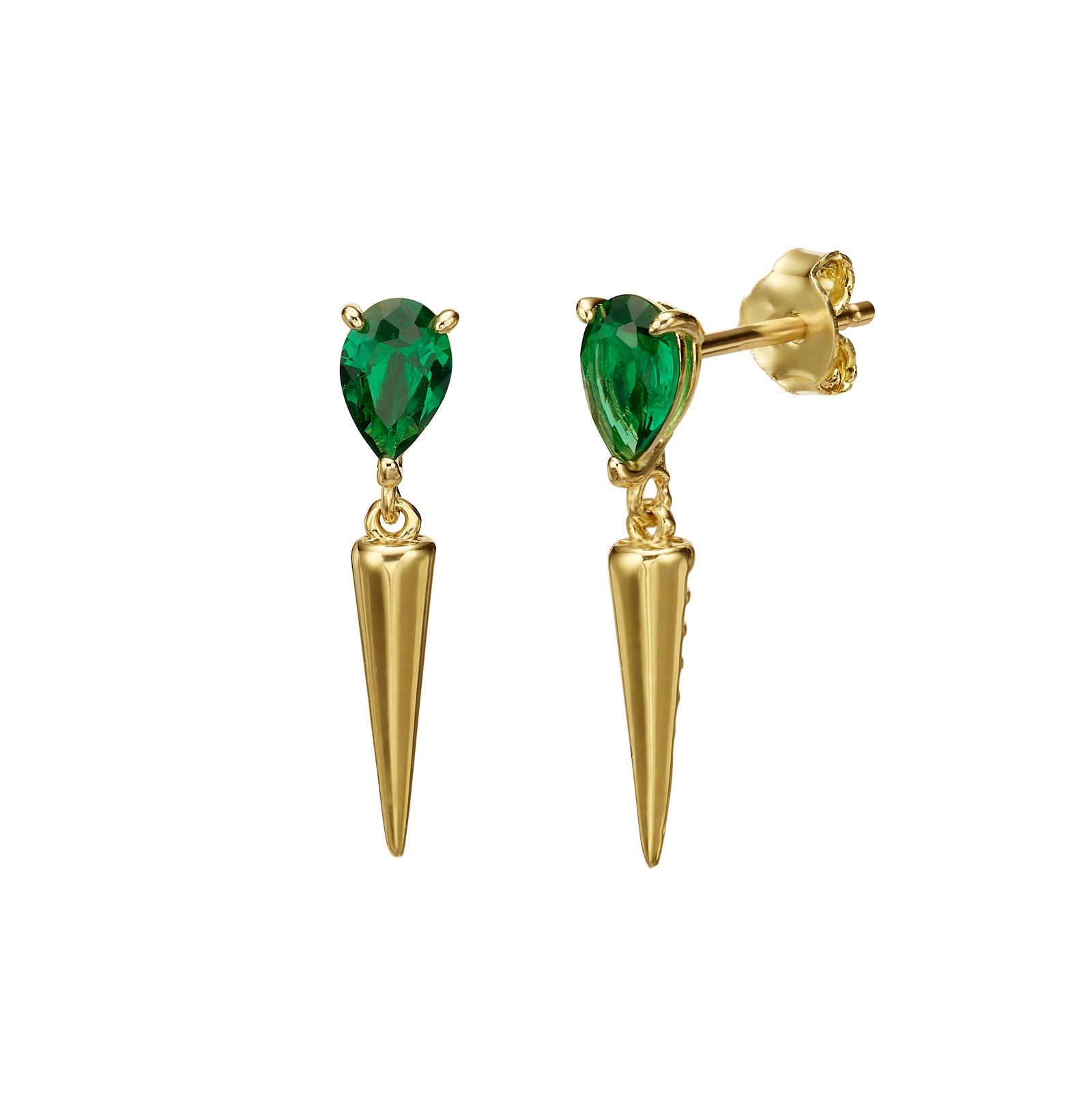 עגילים תלויים מזהב צהוב 14 קראט - צ'ארם טיטי עגילים תלויים מזהב צהוב 14 קראט - צ'ארם טיטי