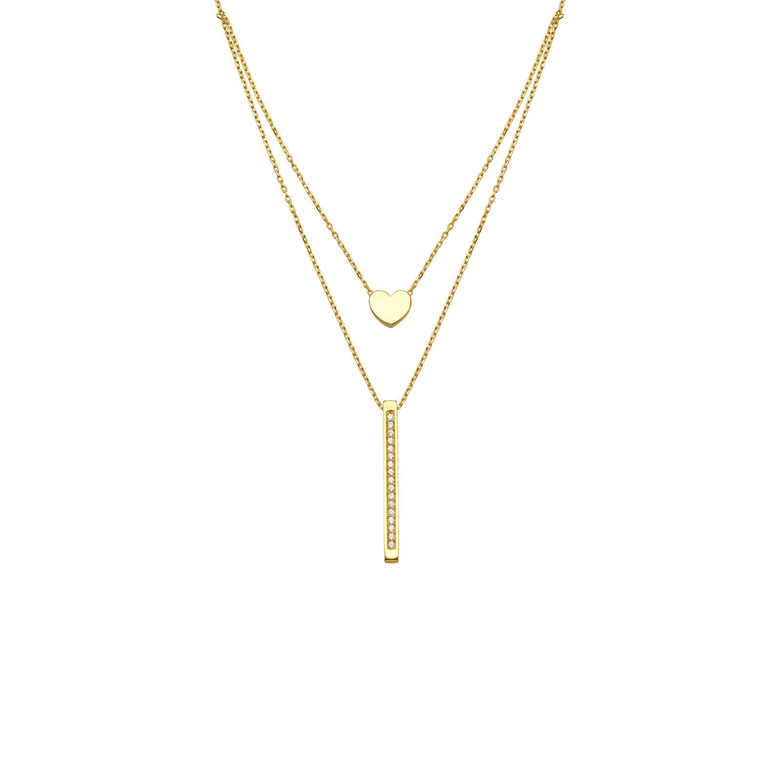 תליון ושרשרת מזהב צהוב 14 קראט - בר לב תליון ושרשרת מזהב צהוב 14 קראט - בר לב