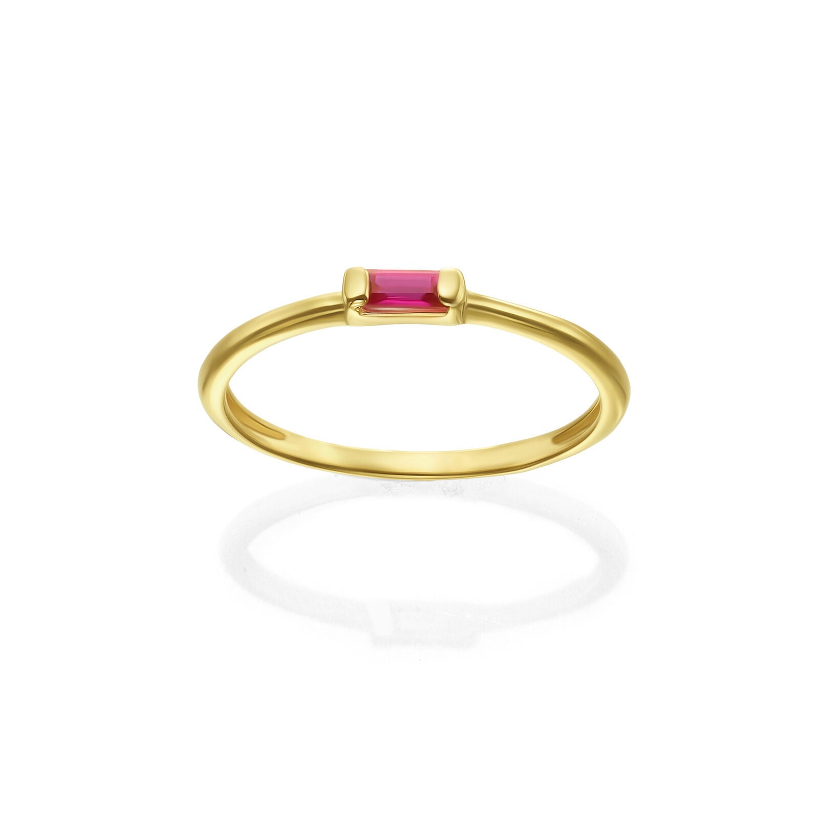 טבעת רובי מזהב צהוב 14 קראט - סטרלה אדומה טבעת רובי מזהב צהוב 14 קראט - סטרלה אדומה