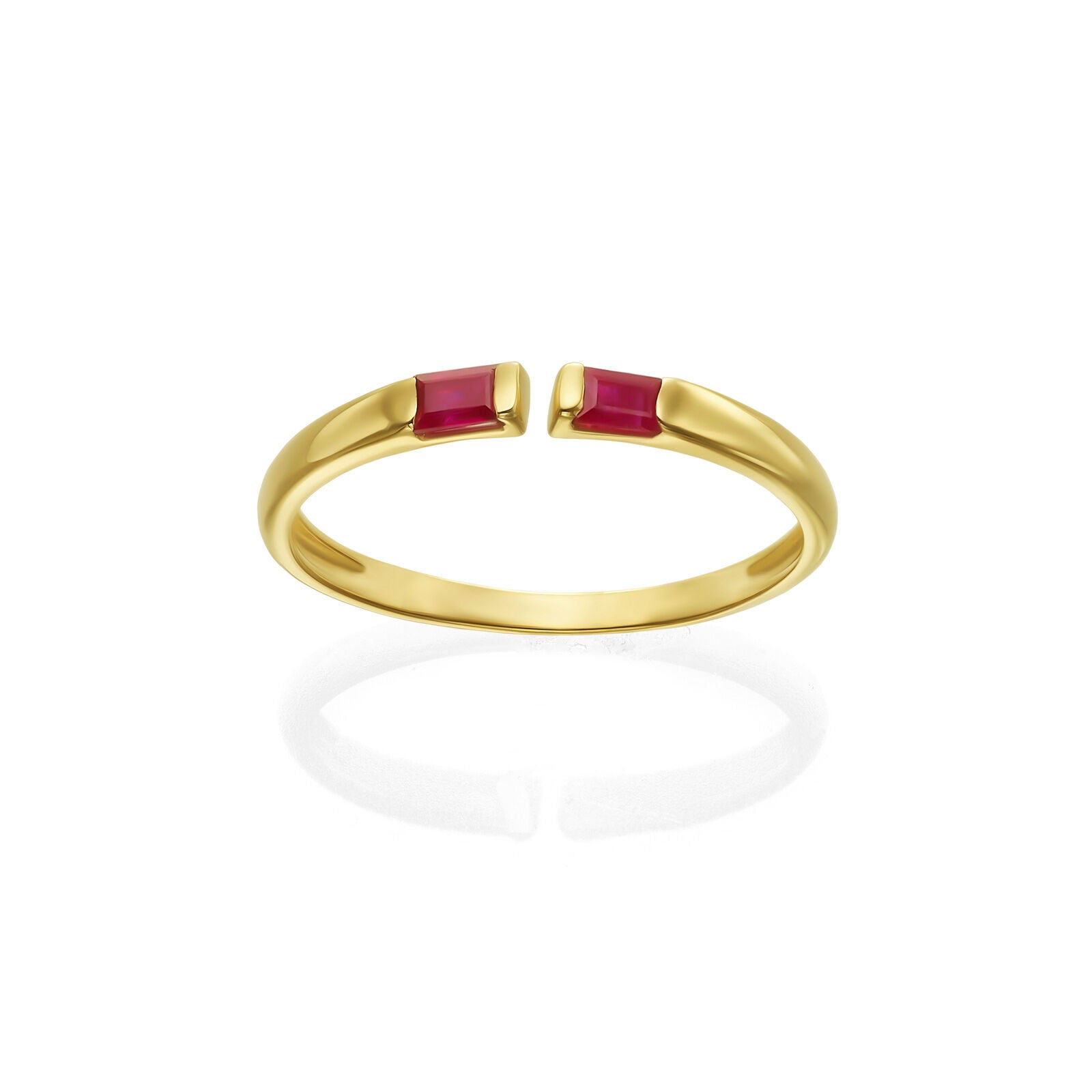 טבעת רובי פתוחה מזהב צהוב 14 קראט - אקו אדומה טבעת רובי פתוחה מזהב צהוב 14 קראט - אקו אדומה