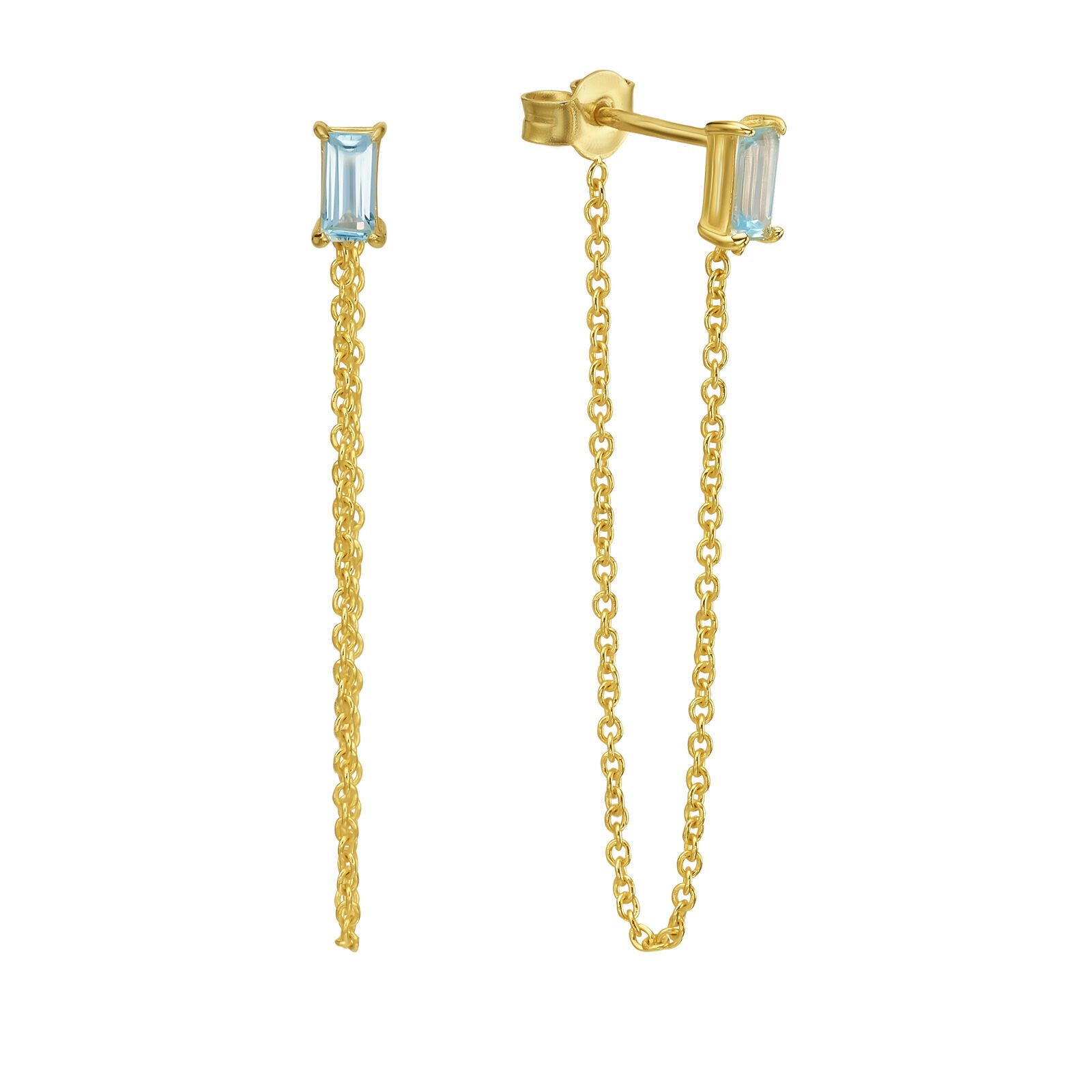 עגילים צמודים טופז מזהב צהוב 14 קראט - מירז' צלולים עגילים צמודים טופז מזהב צהוב 14 קראט - מירז' צלולים