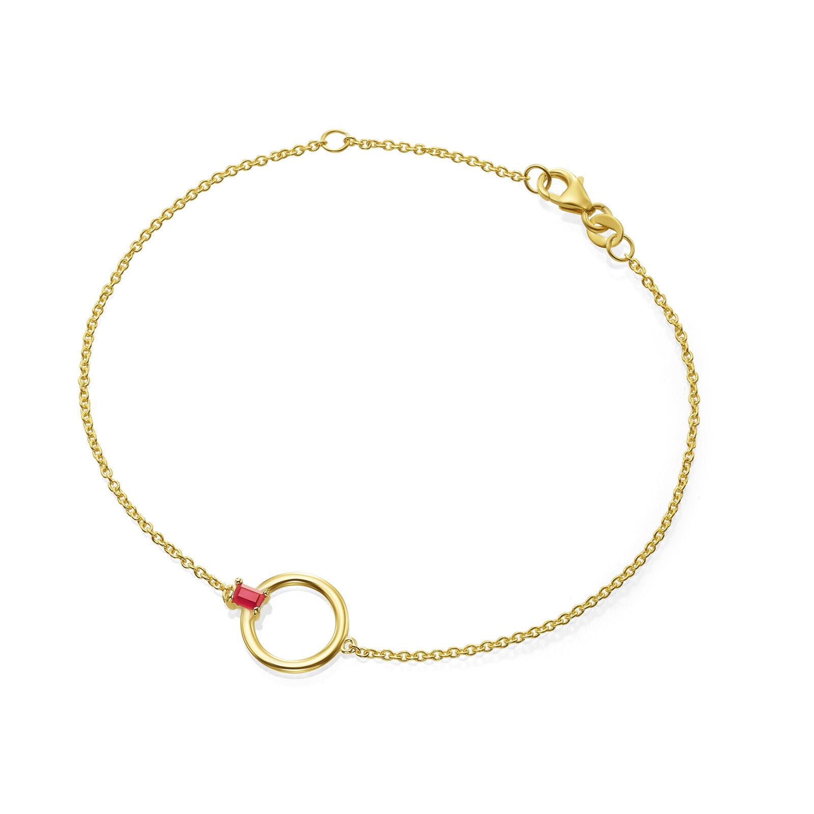 צמיד רובי מזהב צהוב 14 קראט - מקסין צמיד רובי מזהב צהוב 14 קראט - מקסין