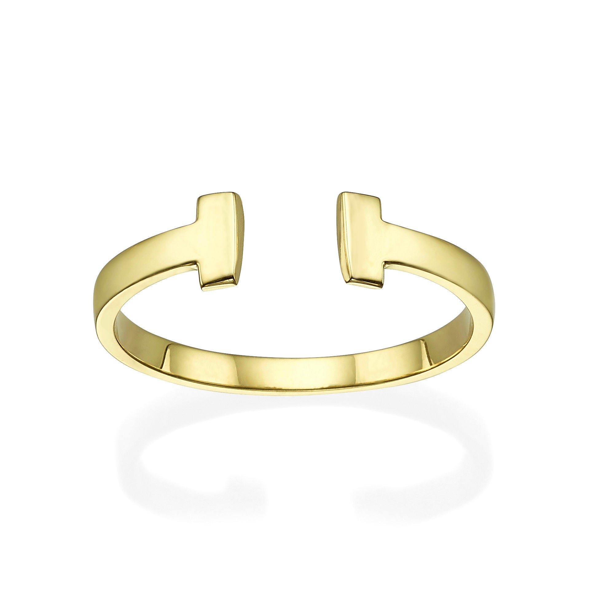 טבעת פתוחה מזהב צהוב 14 קראט - רובין טבעת פתוחה מזהב צהוב 14 קראט - רובין