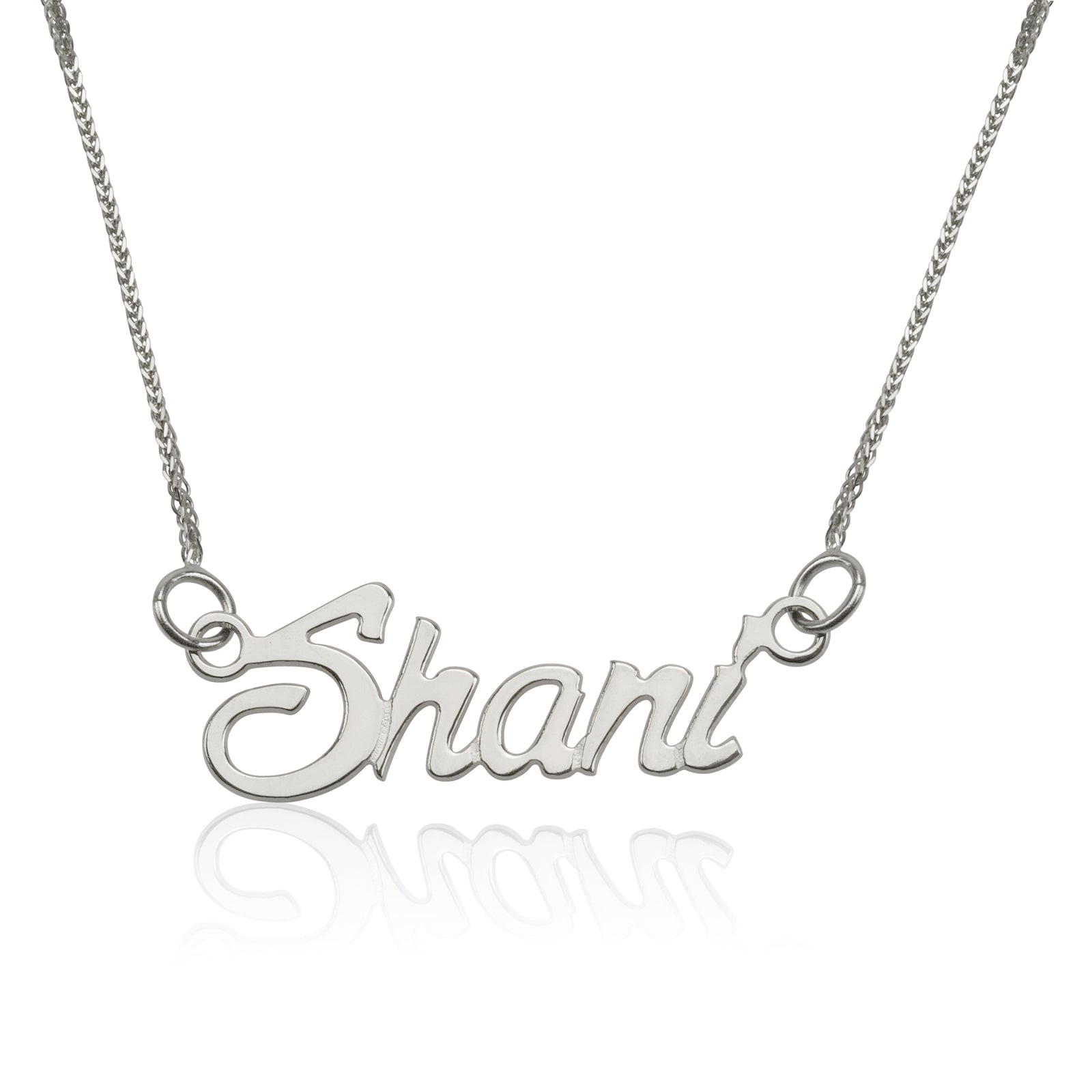 שרשרת שם "דיימונד" אנגלית מזהב לבן 14 קראט שרשרת שם "דיימונד" אנגלית מזהב לבן 14 קראט