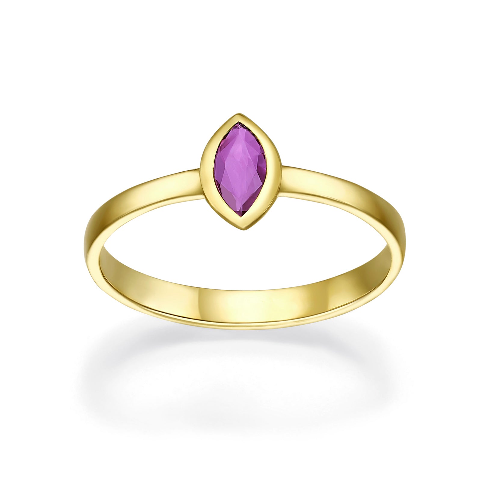 טבעת רובי מזהב צהוב 14 קראט - יולי טבעת רובי מזהב צהוב 14 קראט - יולי