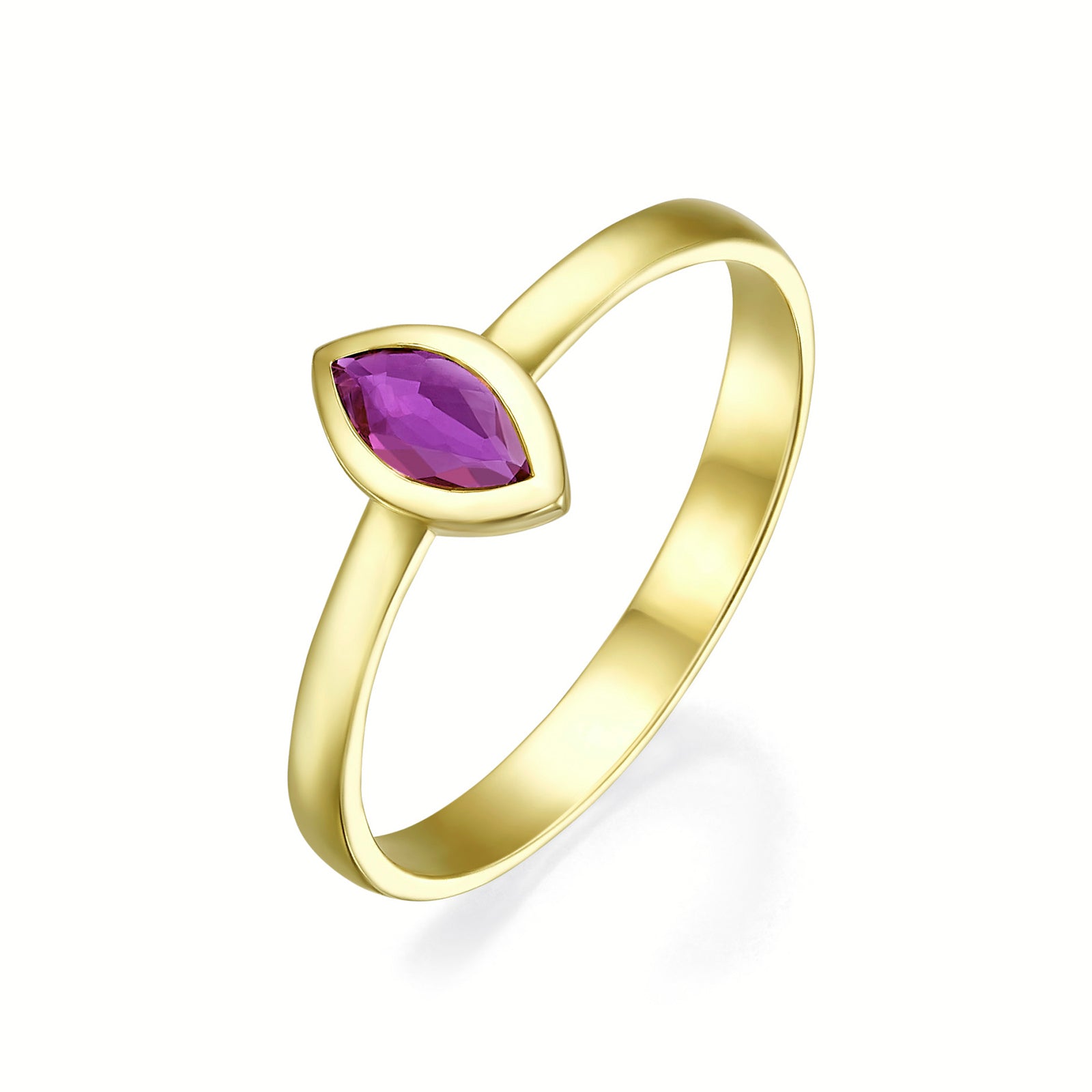 טבעת רובי מזהב צהוב 14 קראט - יולי טבעת רובי מזהב צהוב 14 קראט - יולי