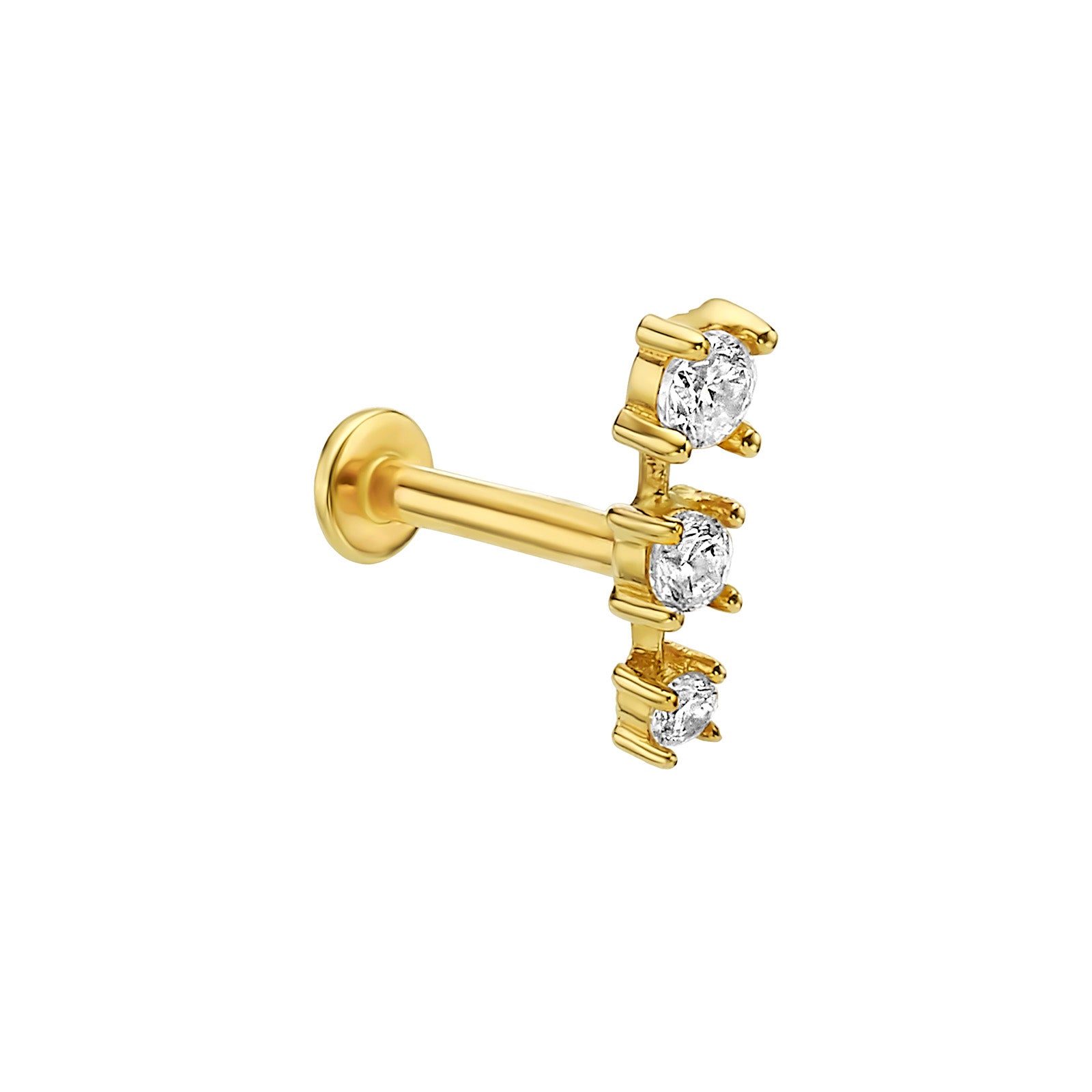 פירסינג יהלומים מזהב צהוב 14 קראט - סטארדאסט פירסינג יהלומים מזהב צהוב 14 קראט - סטארדאסט