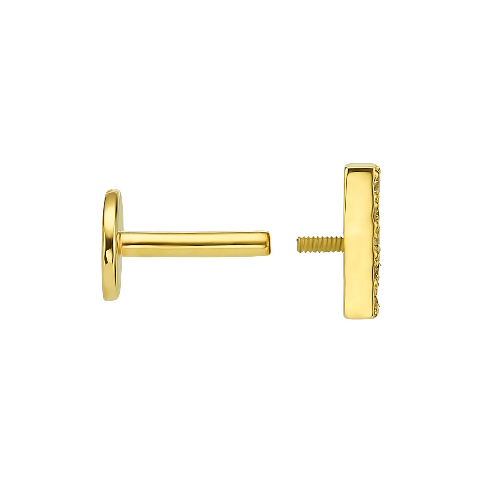 פירסינג יהלומים מזהב צהוב 14 קראט - קלייר פירסינג יהלומים מזהב צהוב 14 קראט - קלייר