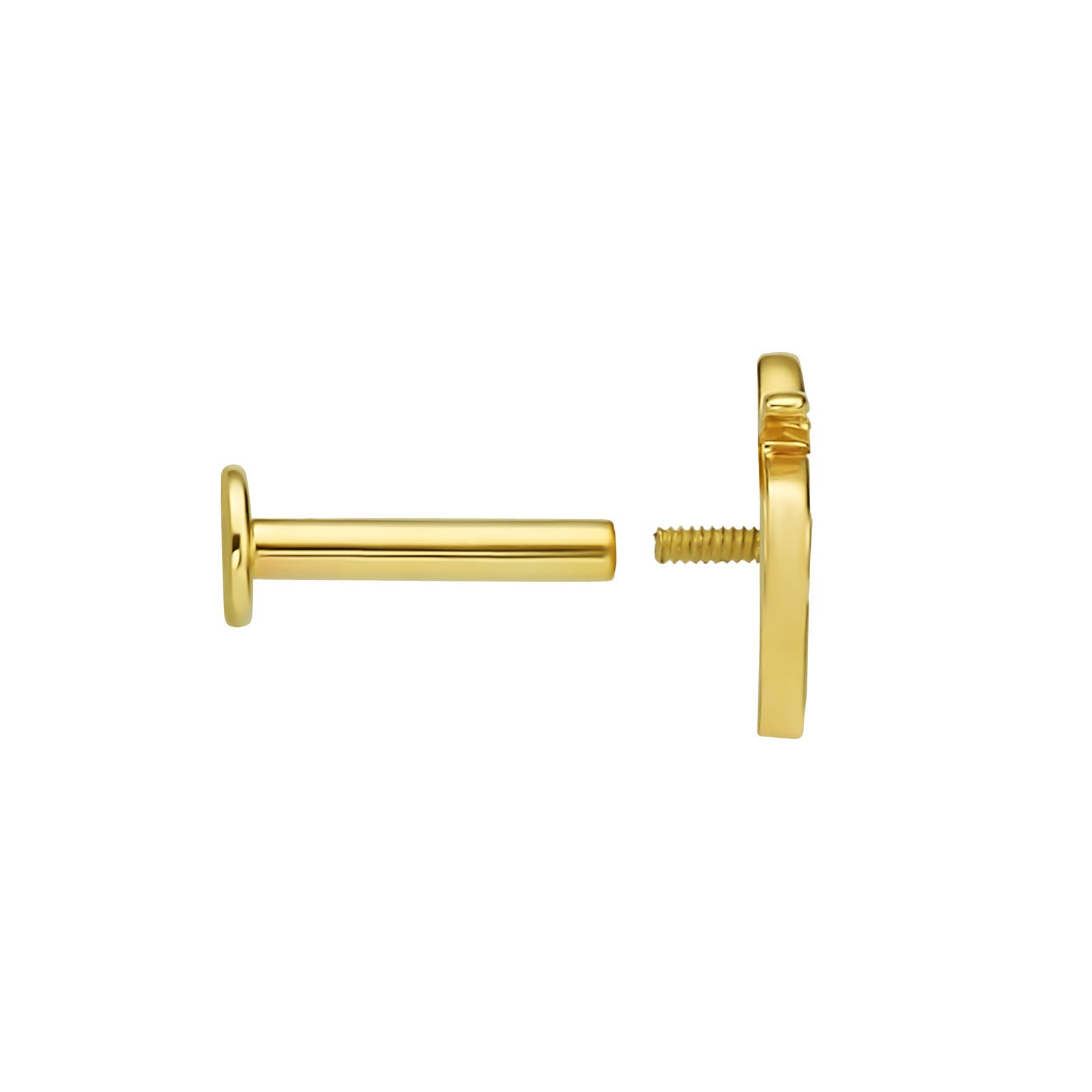 פירסינג יהלומים מזהב צהוב 14 קראט - דקל פירסינג יהלומים מזהב צהוב 14 קראט - דקל