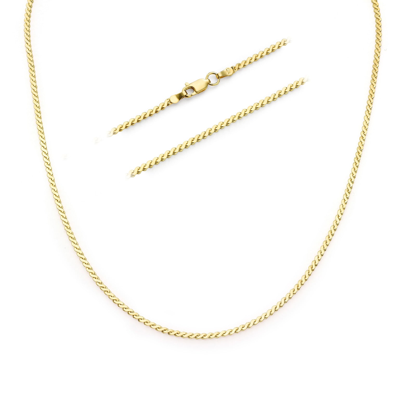 שרשרת לאישה מזהב צהוב 14 קראט - סרפנטינה 45 ס"מ שרשרת לאישה מזהב צהוב 14 קראט - סרפנטינה 45 ס"מ