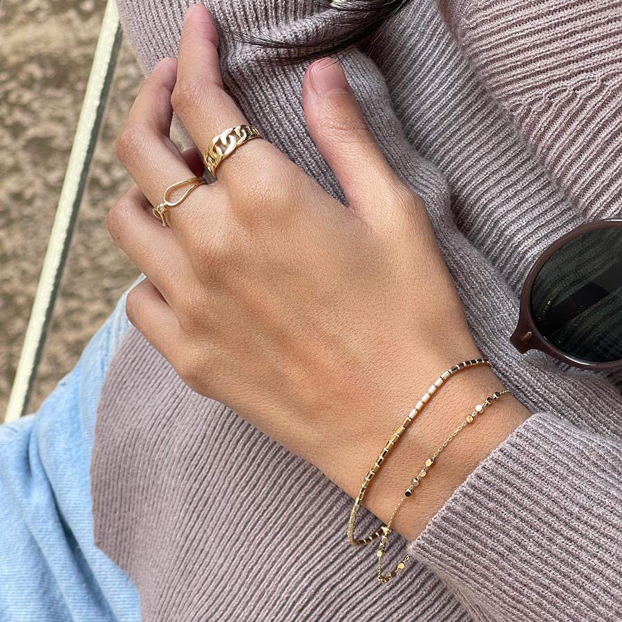 צמיד לאישה מזהב צהוב 14 קראט - מיקיילה צמיד לאישה מזהב צהוב 14 קראט - מיקיילה