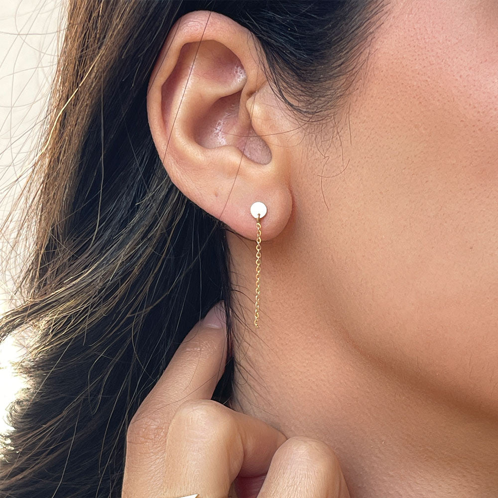 עגילים לאישה מזהב צהוב 14 קראט - לייסי עגילים לאישה מזהב צהוב 14 קראט - לייסי