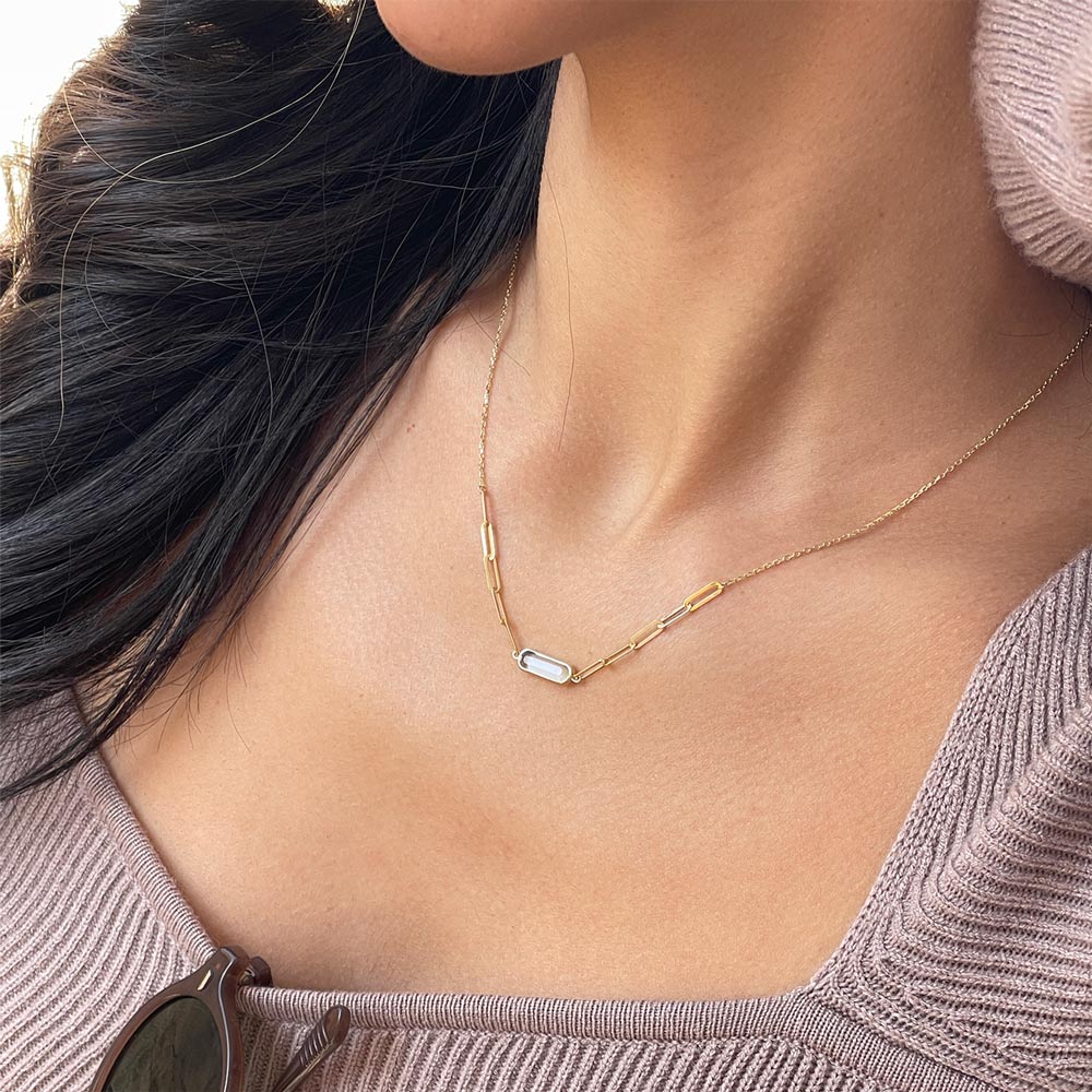 תליון ושרשרת מזהב צהוב 14 קראט - בלייר תליון ושרשרת מזהב צהוב 14 קראט - בלייר