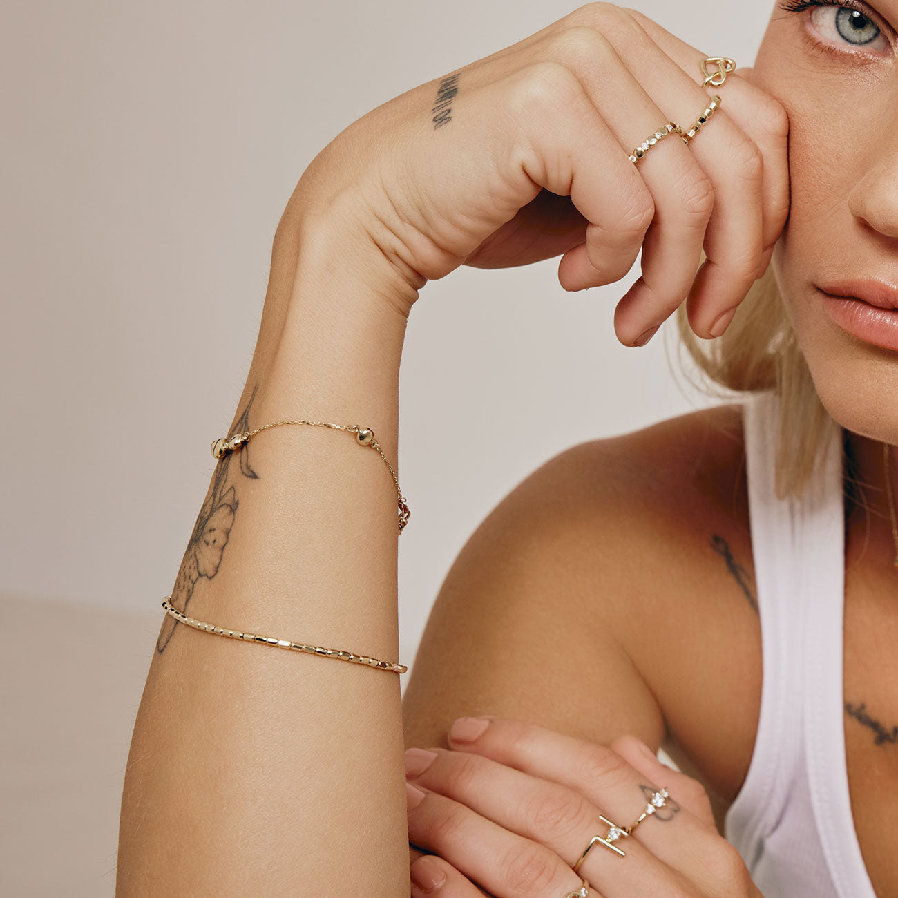 צמיד לאישה מזהב צהוב 14 קראט - נחלים צמיד לאישה מזהב צהוב 14 קראט - נחלים