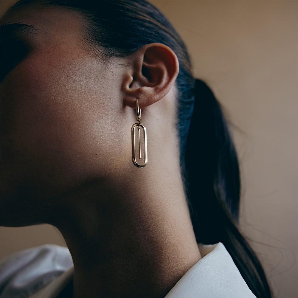 עגילים לאישה מזהב צהוב 14 קראט - אליסה עגילים לאישה מזהב צהוב 14 קראט - אליסה