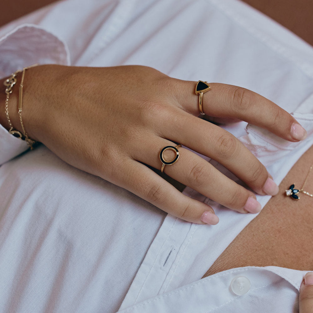 טבעת יהלום מזהב צהוב 14 קראט -  מעגל החיים סליבן טבעת יהלום מזהב צהוב 14 קראט -  מעגל החיים סליבן