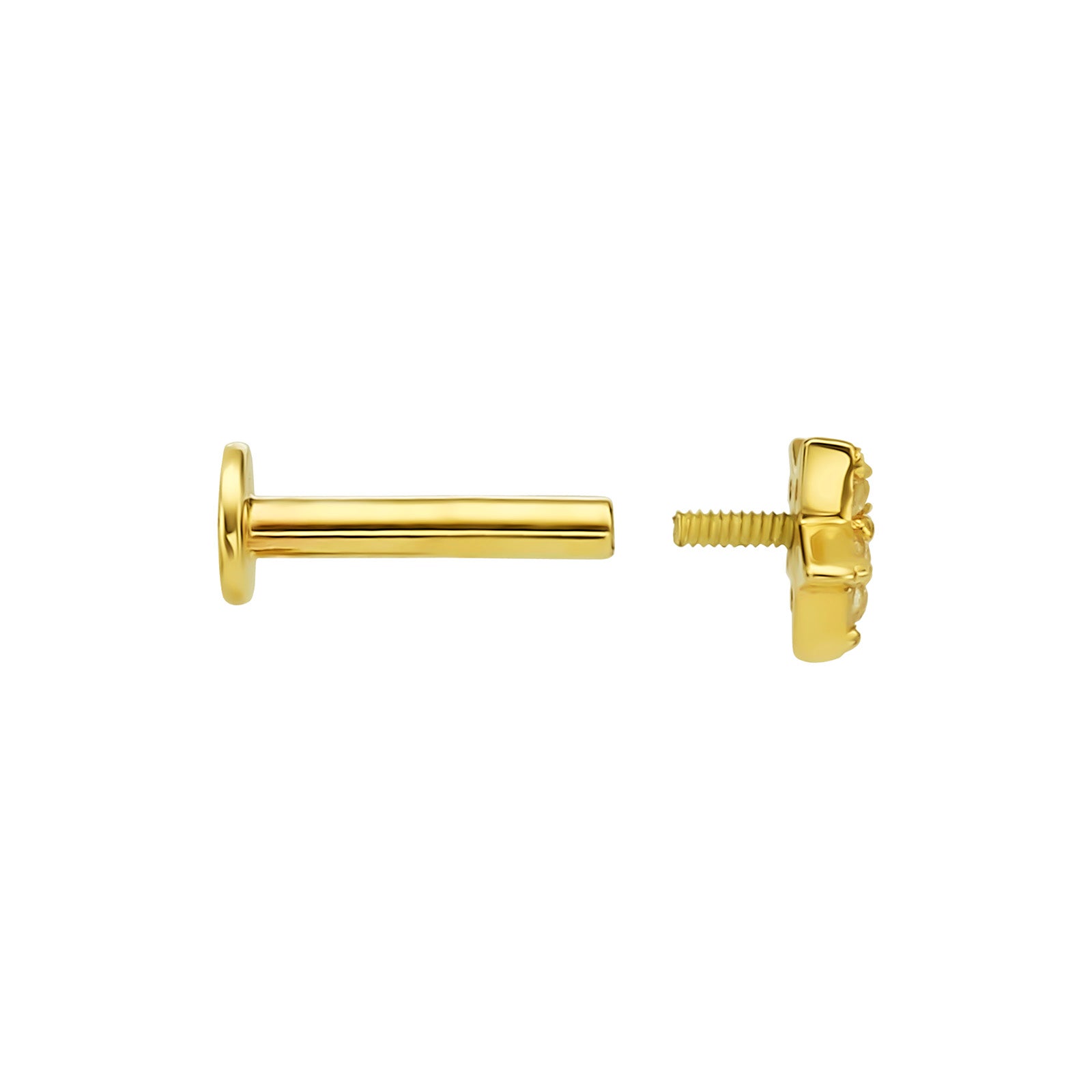 פירסינג יהלומים מזהב צהוב 14 קראט - ליילה