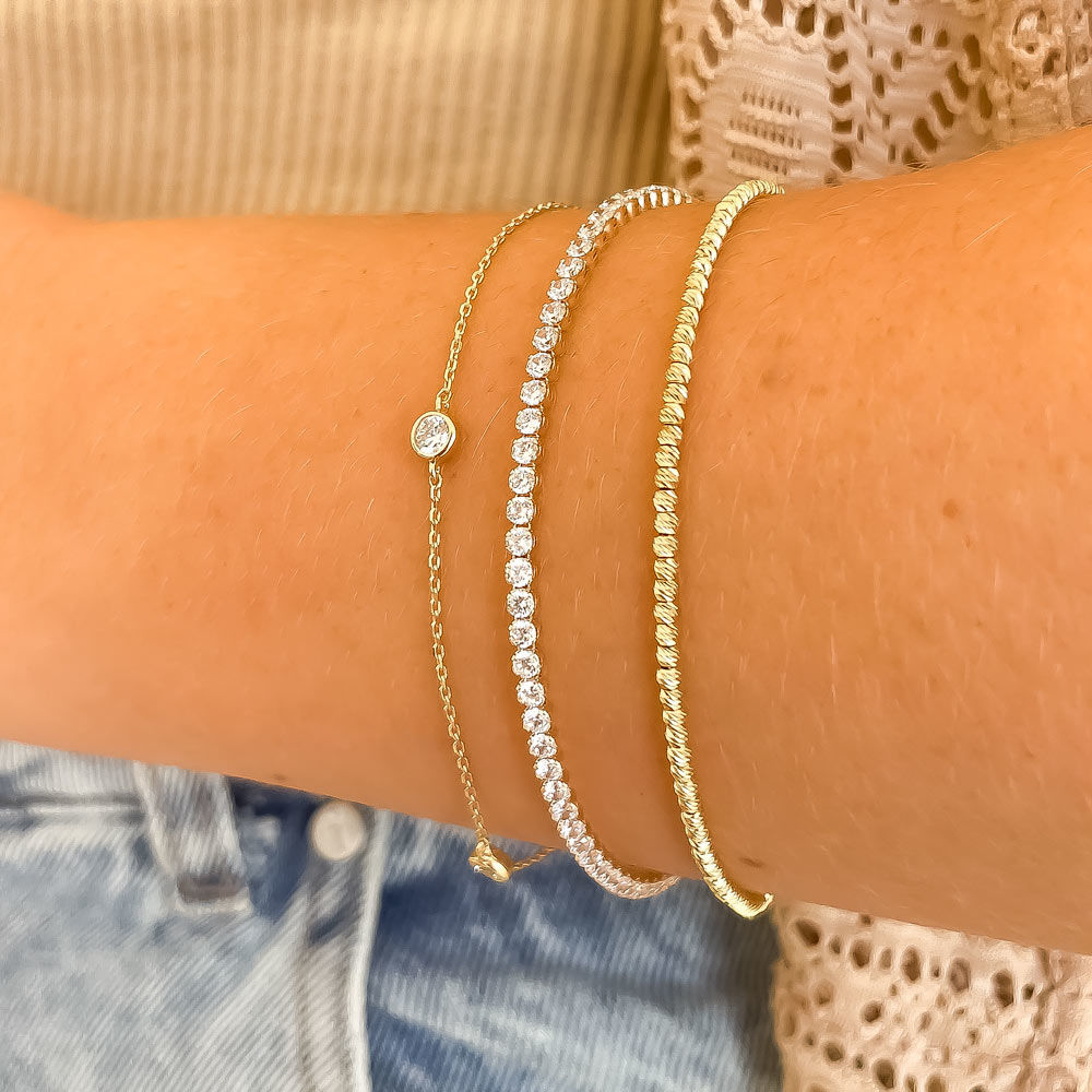 צמיד לאישה מזהב צהוב 14 קראט - דומיניק