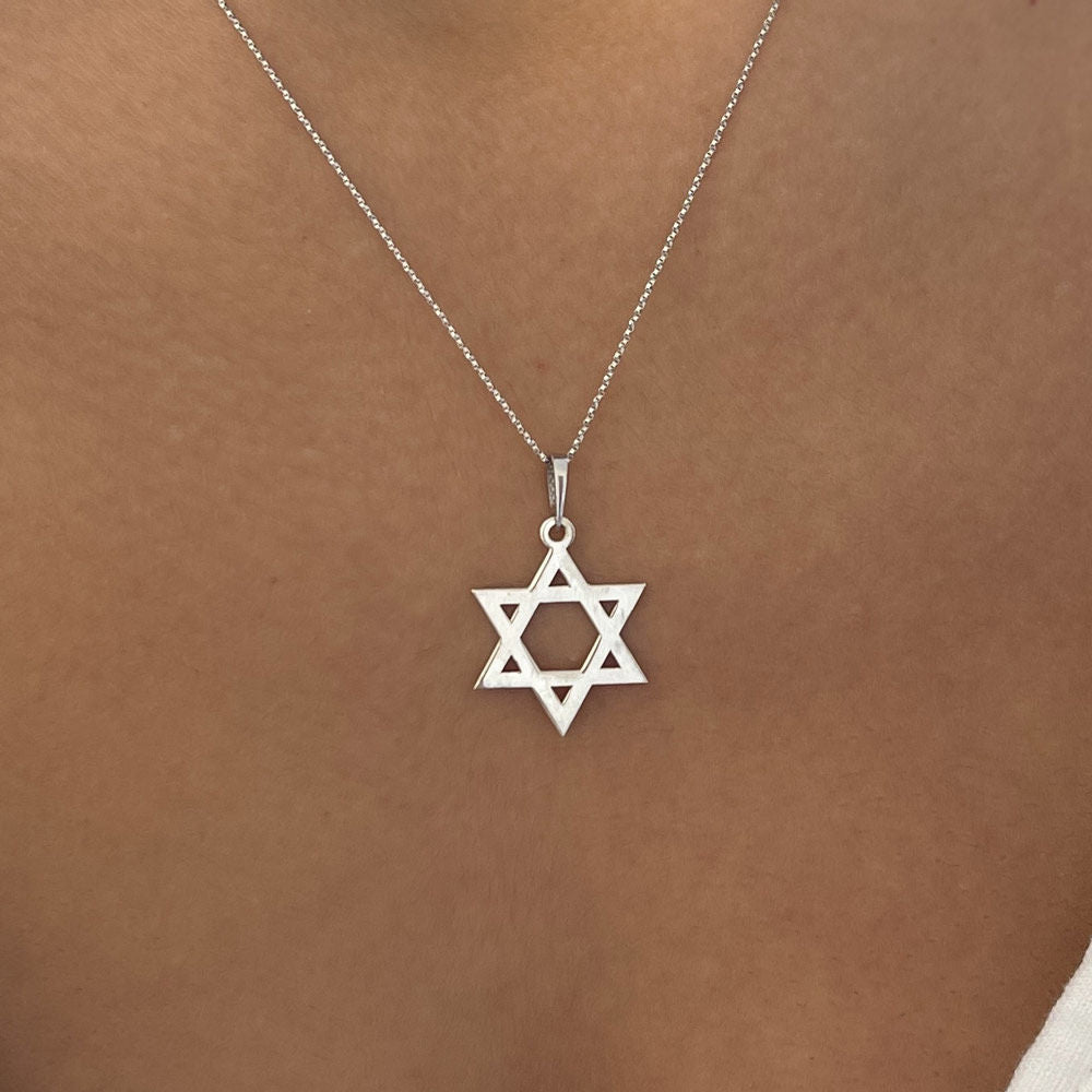 תליון ושרשרת מכסף אמיתי 925 - מגן דוד קלאסי