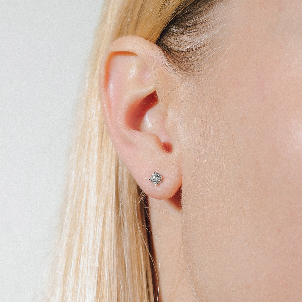 עגילי יהלומי מעבדה מזהב צהוב 14K - עגול בריליאנט 0.5 קראט