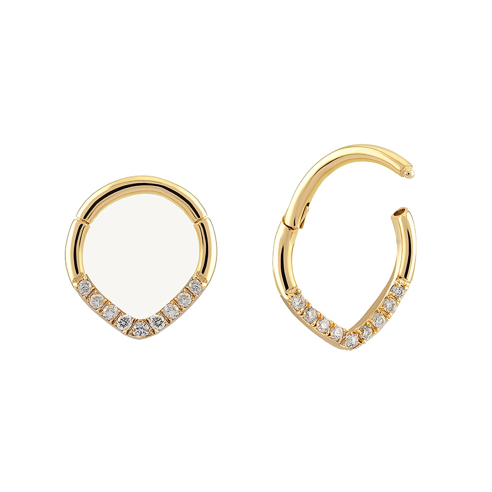 פירסינג יהלומים מזהב צהוב 14 קראט - אלכסנדרה